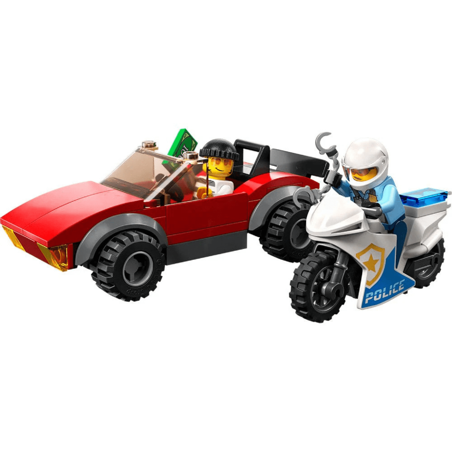 Lego City Moto De Policía Y Auto A La Fuga-1