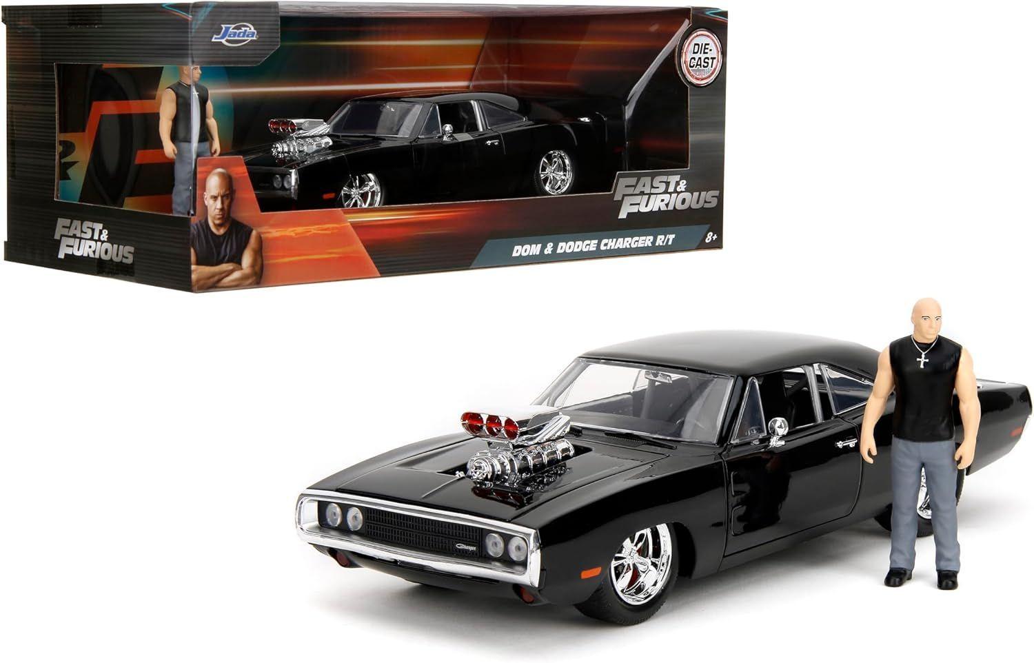 RAPIDO Y FURIOSO VEHICULO DODGE CHARGER R/T CON FIGURA DE TORETO ESCALA 1:24-0