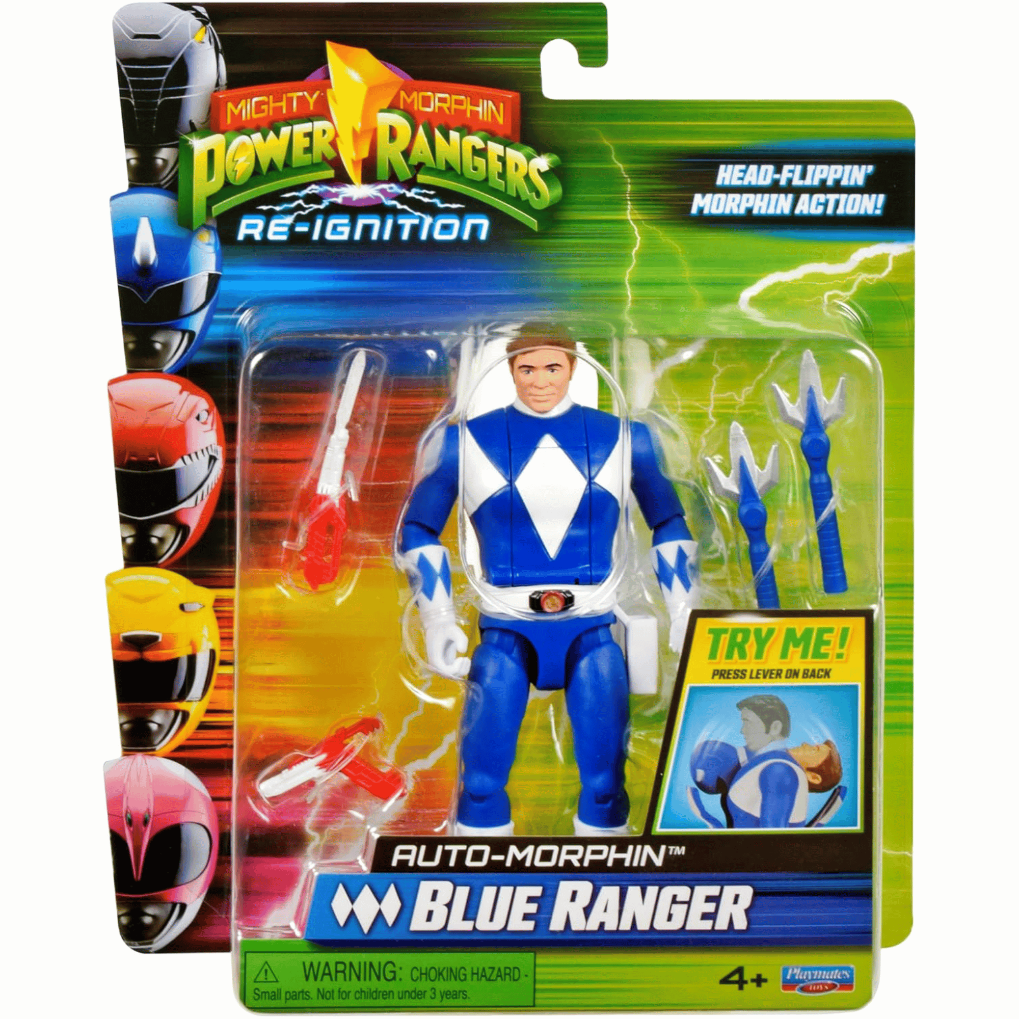 Power Rangers Figura Gira Cabeza Blue Ranger-5