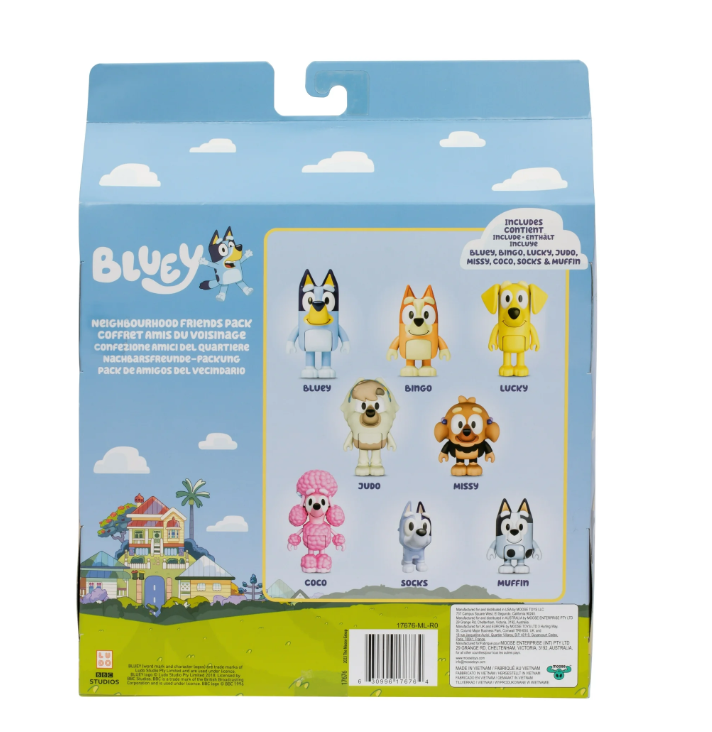 BLUEY SET AMIGOS DEL BARRIO - 8 FIGURAS COLECCIONABLES.-4