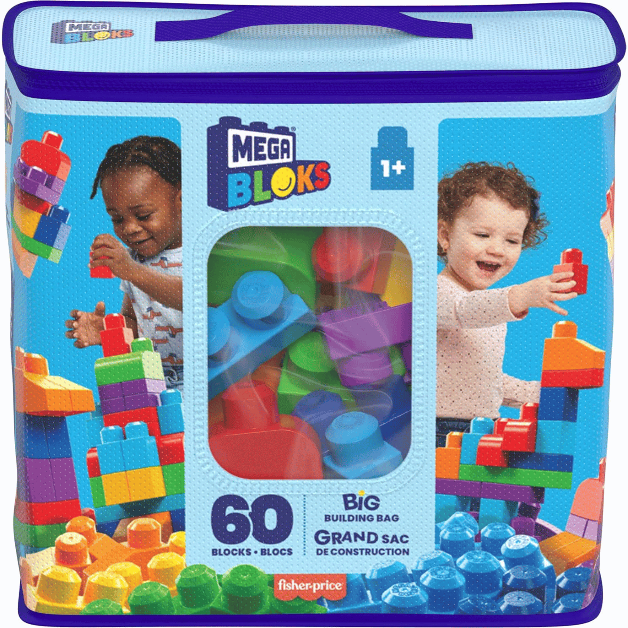 Mega Bloks Juego De Construcción 60 Piezas Azul-3