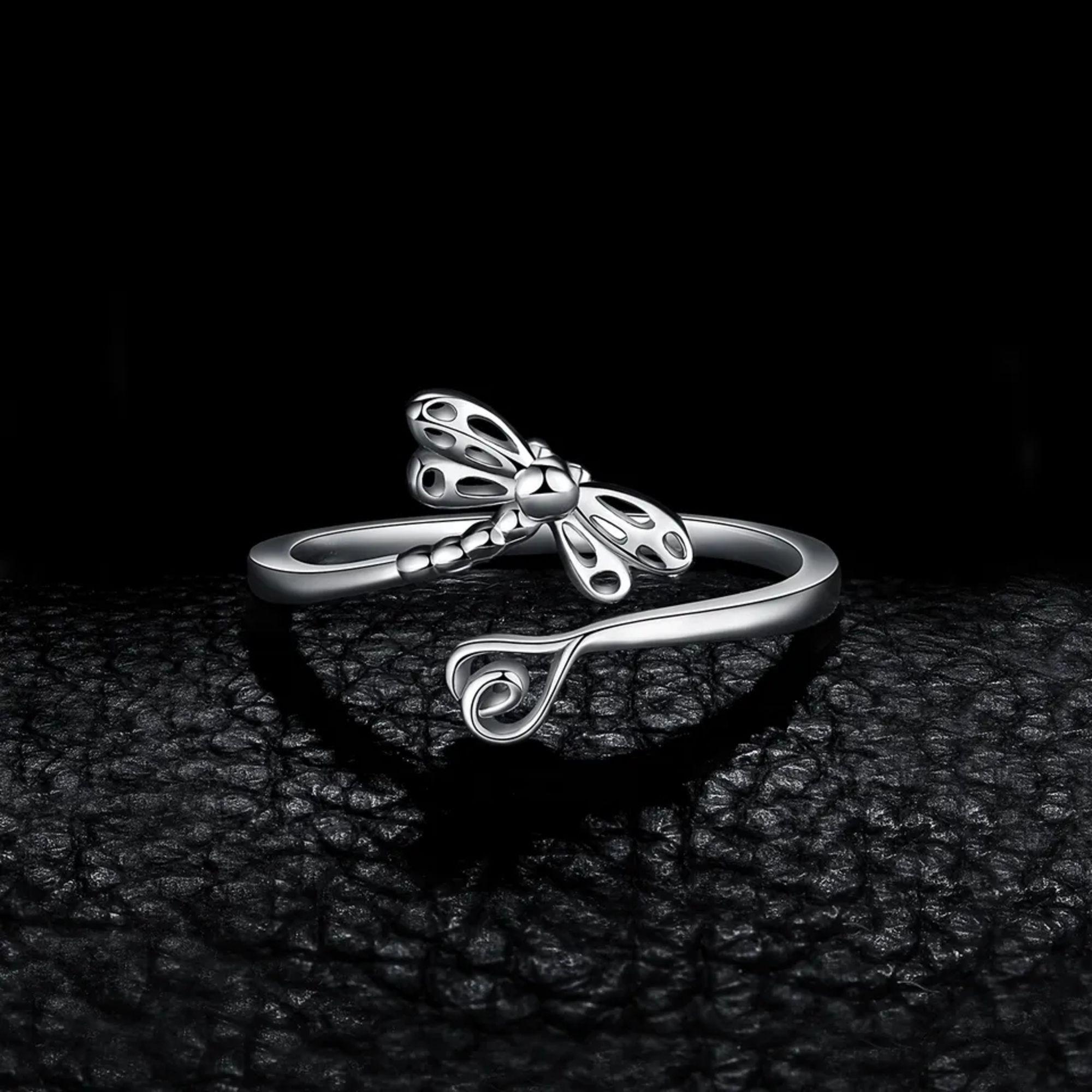 Anillo Libelula Ajustable Plata 925-2