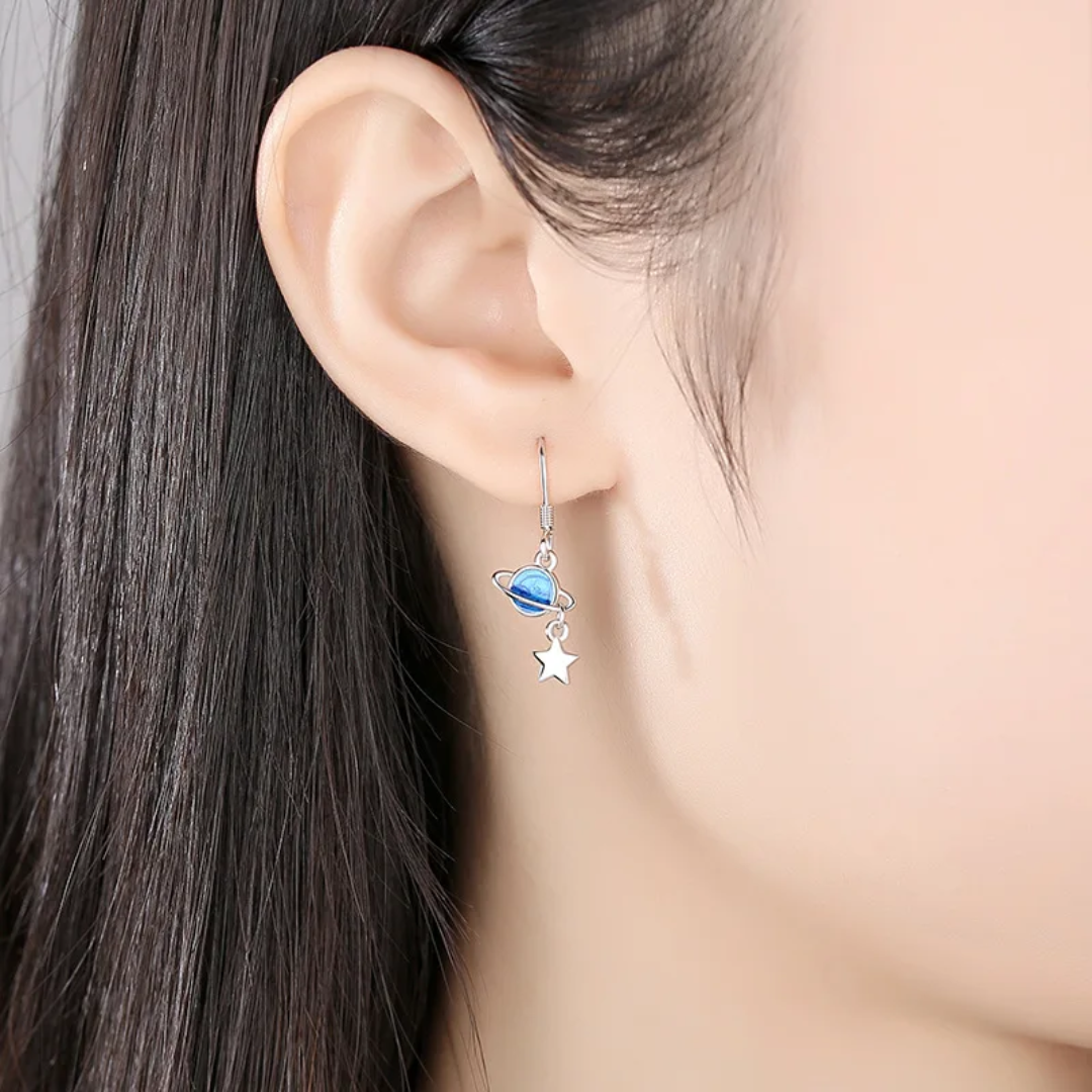 Aros plata 925 planeta espacio joya mujer-4