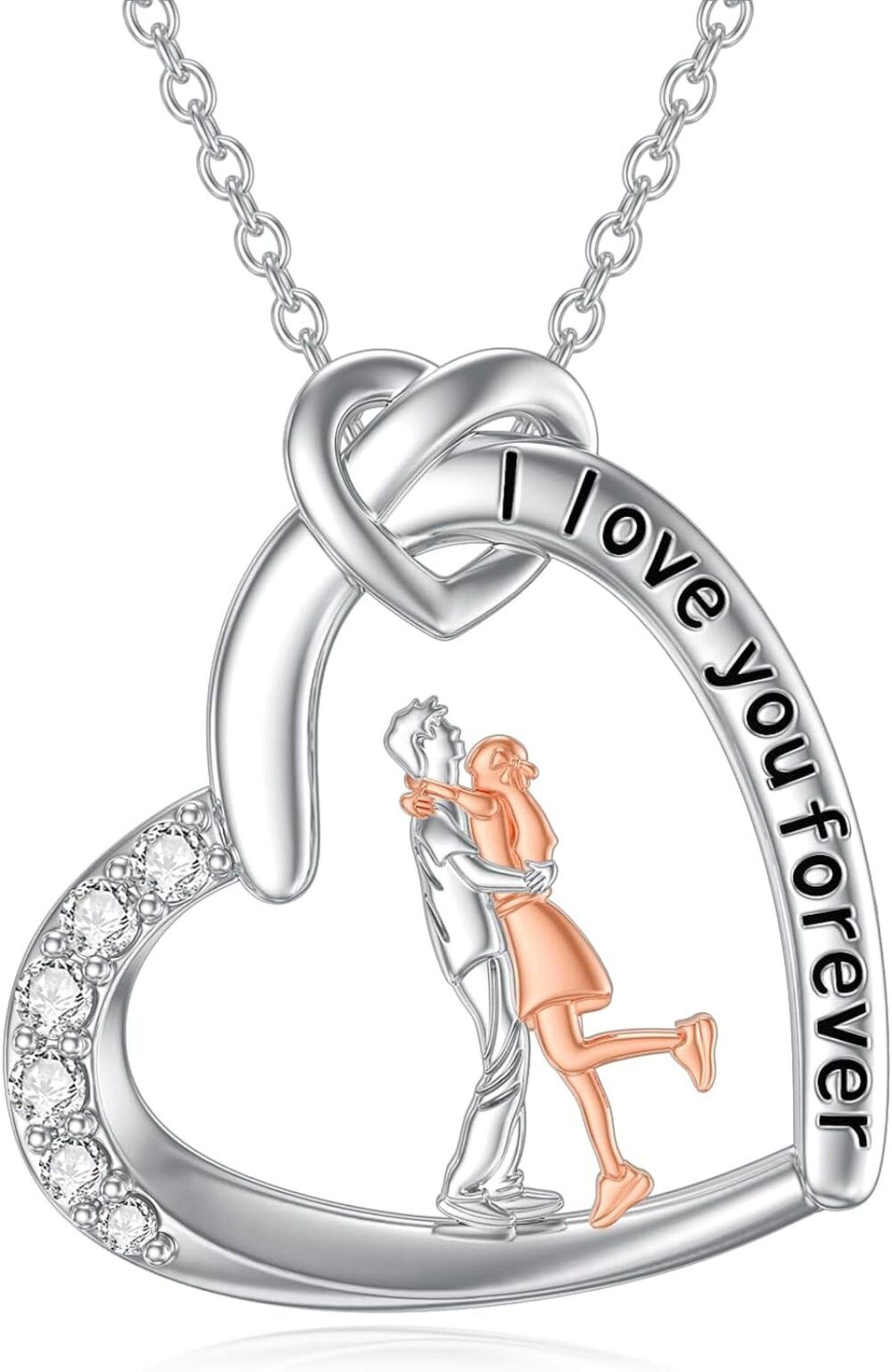 Collar Pareja Enamorados Ilusion Plata 925-0