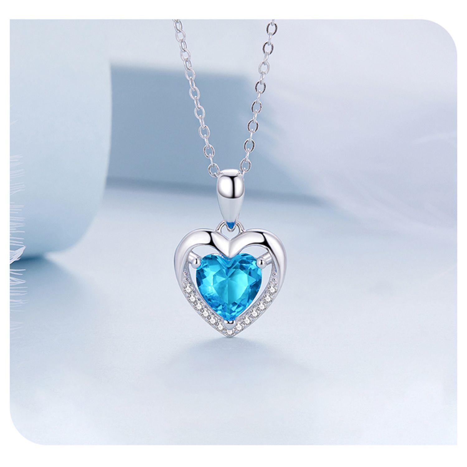 Collar Corazón Elegante Plata S925 Mujer-2
