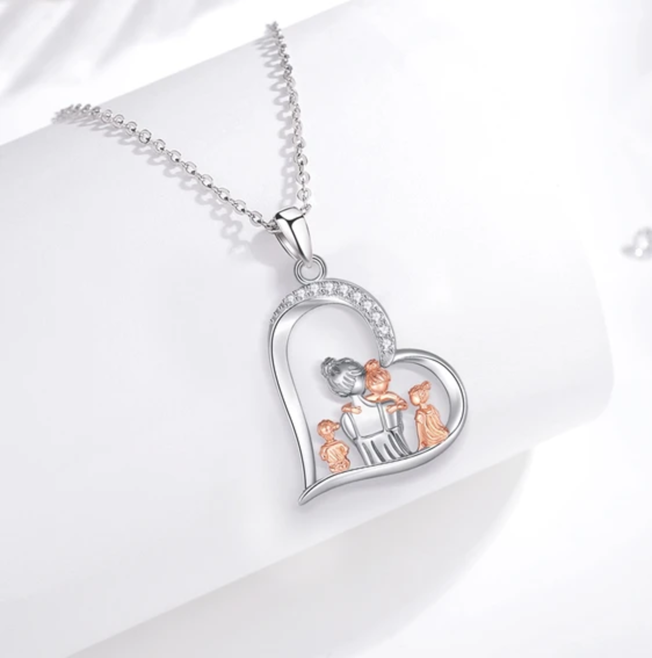 Collar Mujer Mamá Tres Hijos Plata 925-2