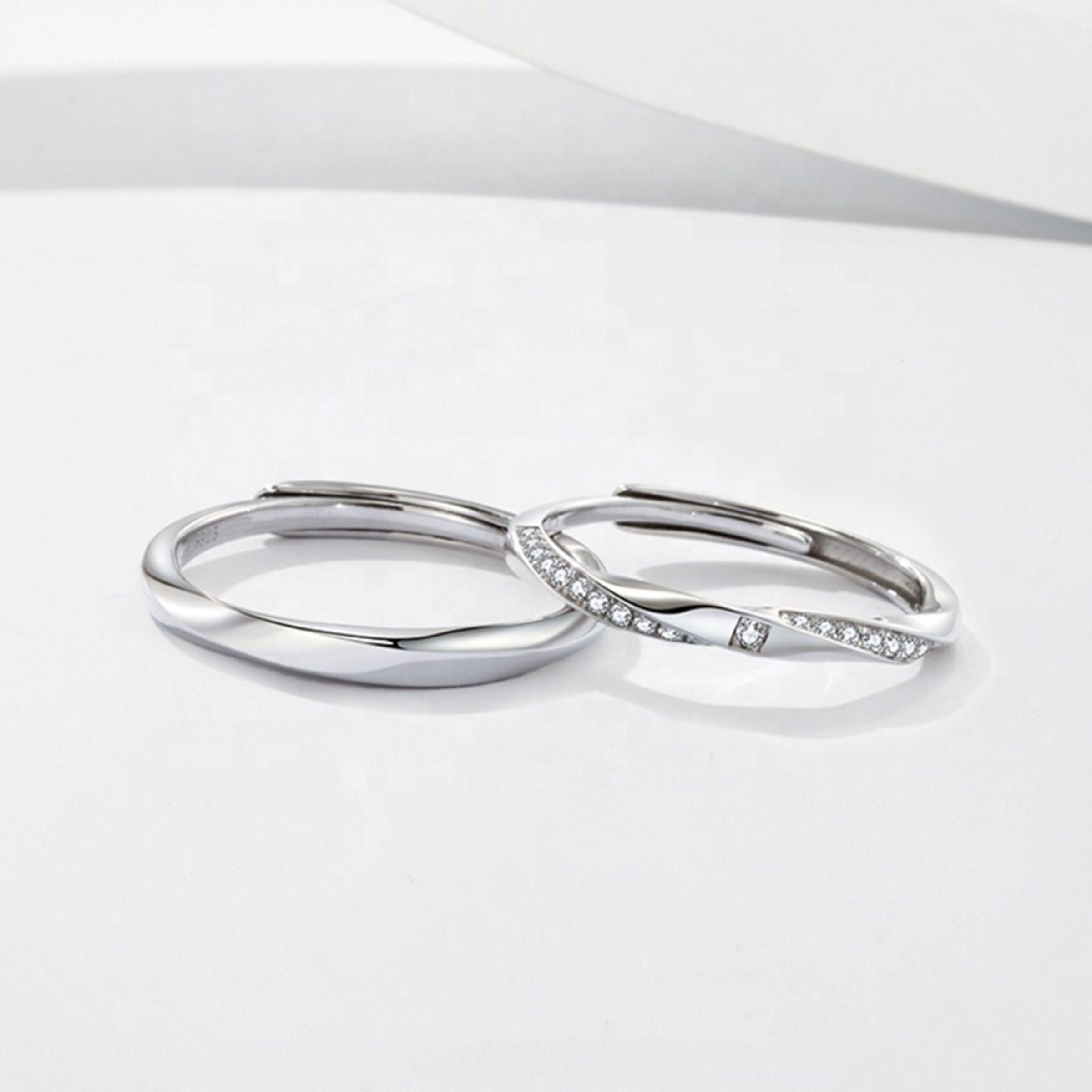 Anillos Pareja Ajustables Ilusiones Plata 925-3