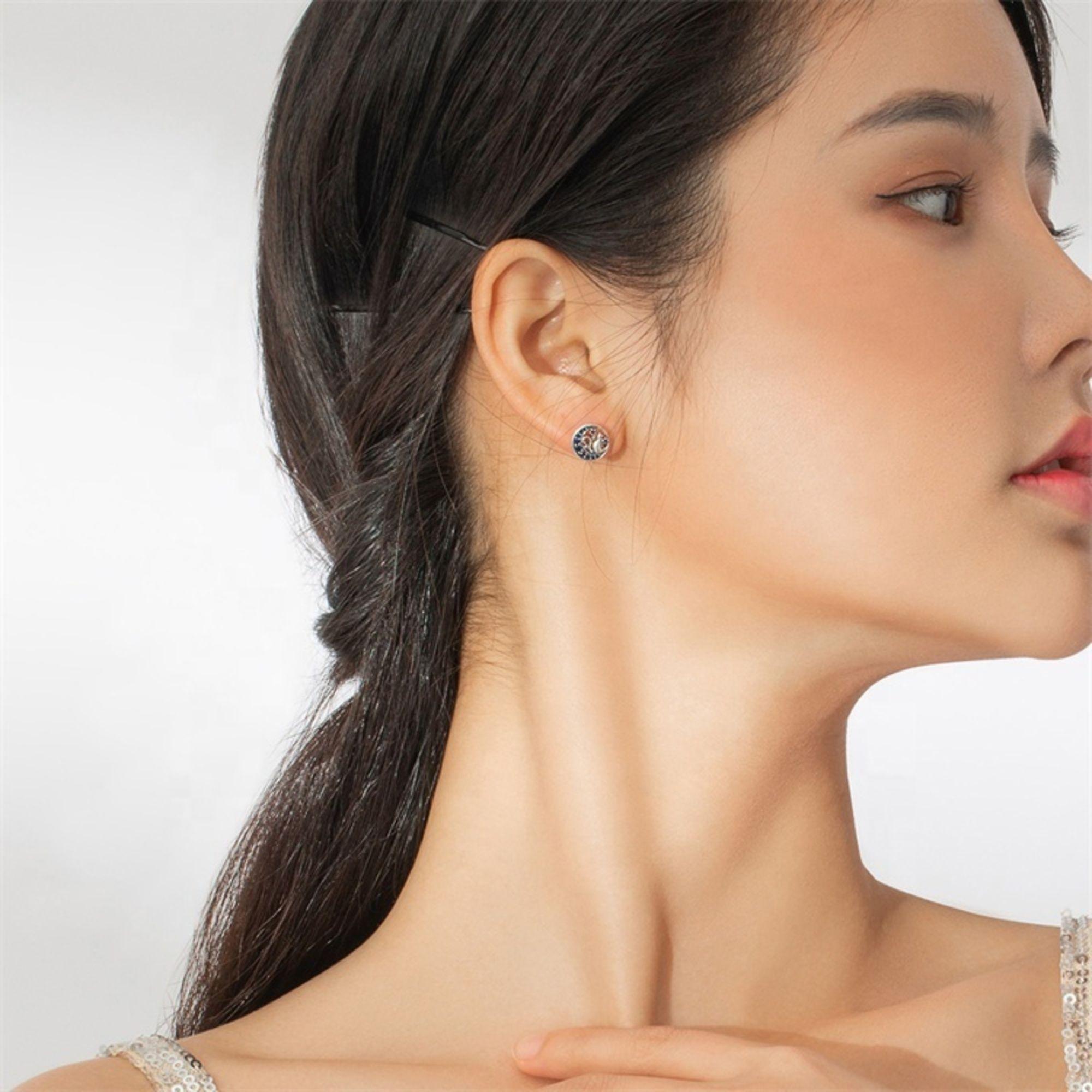 Aros Gato Luna Plata 925-3