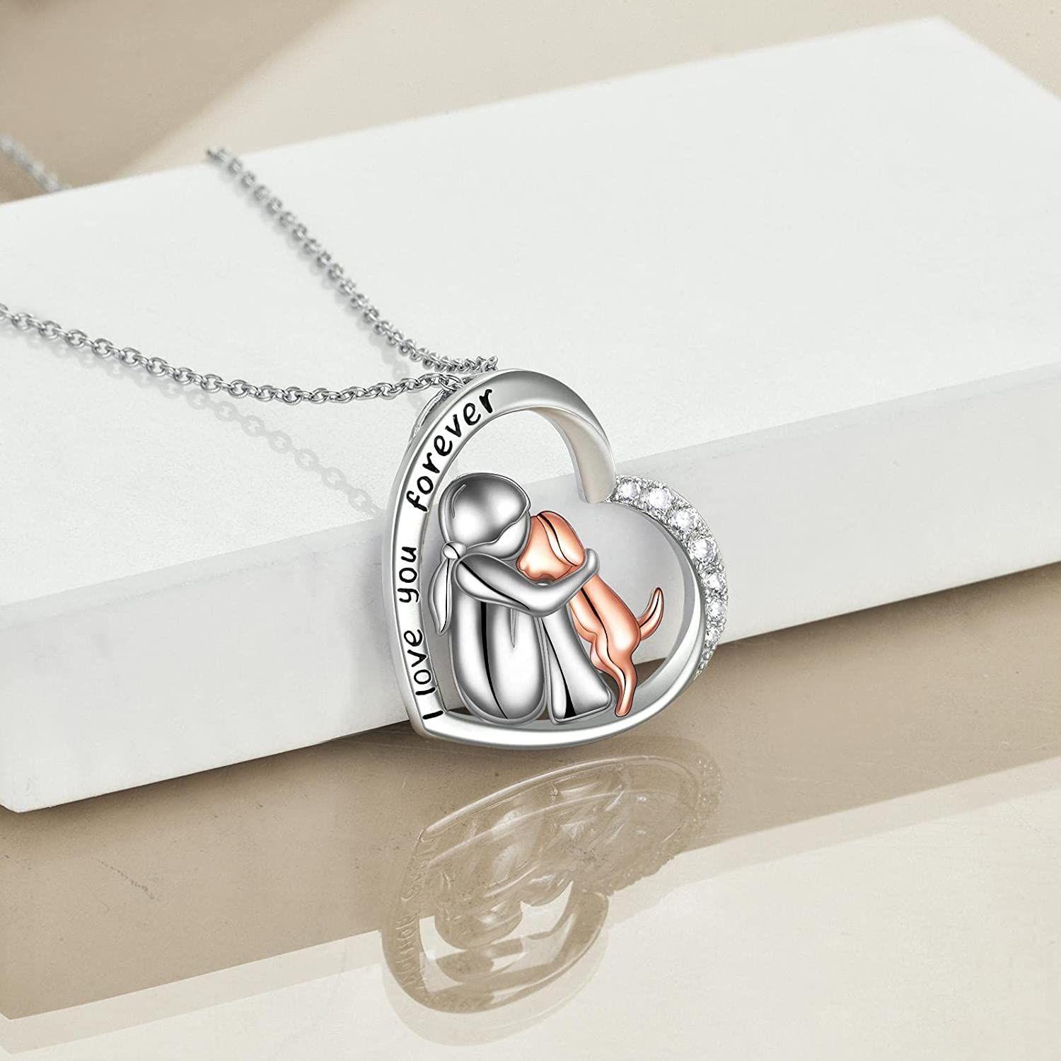 Collar Mujer Perro Plata 925-1