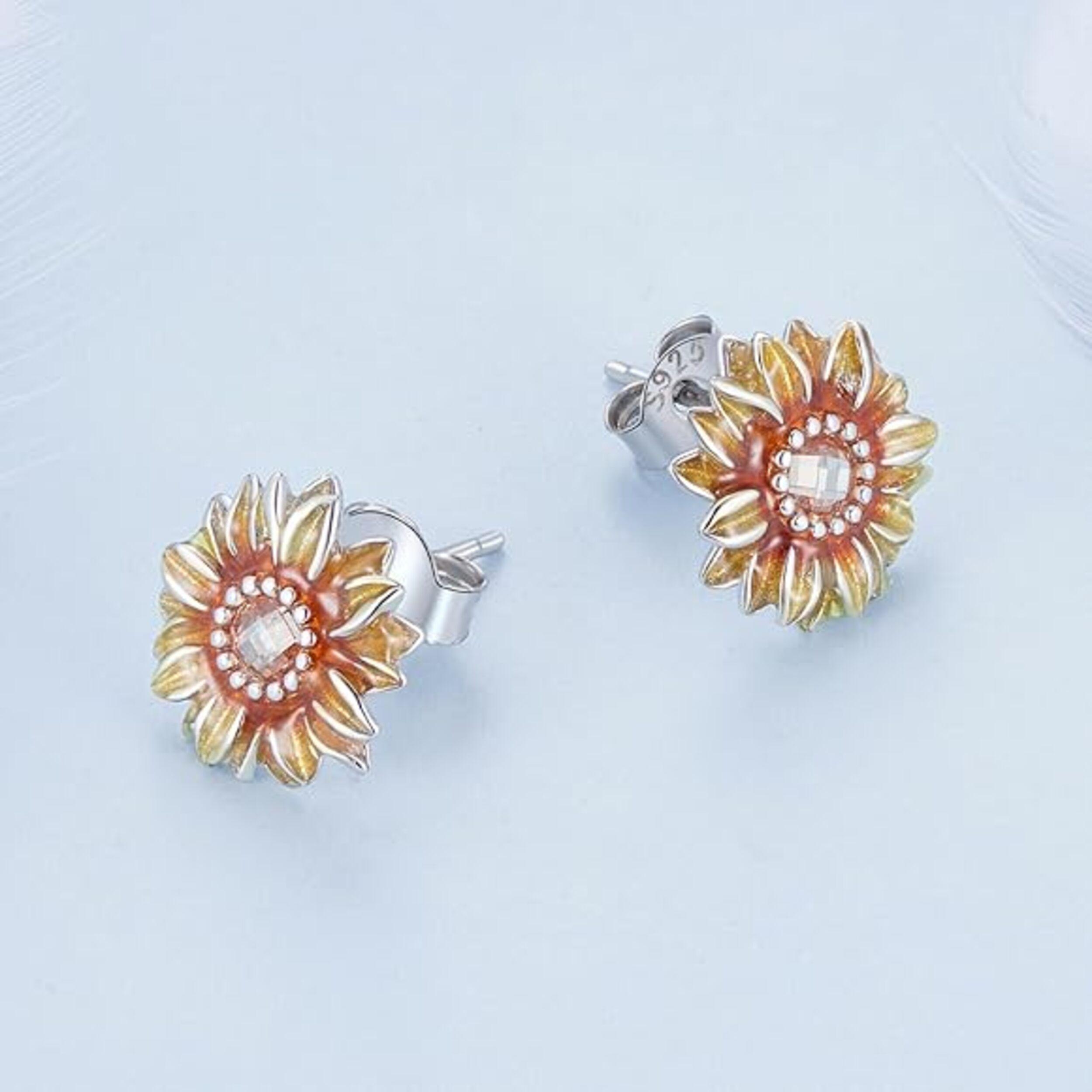 Aros Girasol Moda Plata 925-2
