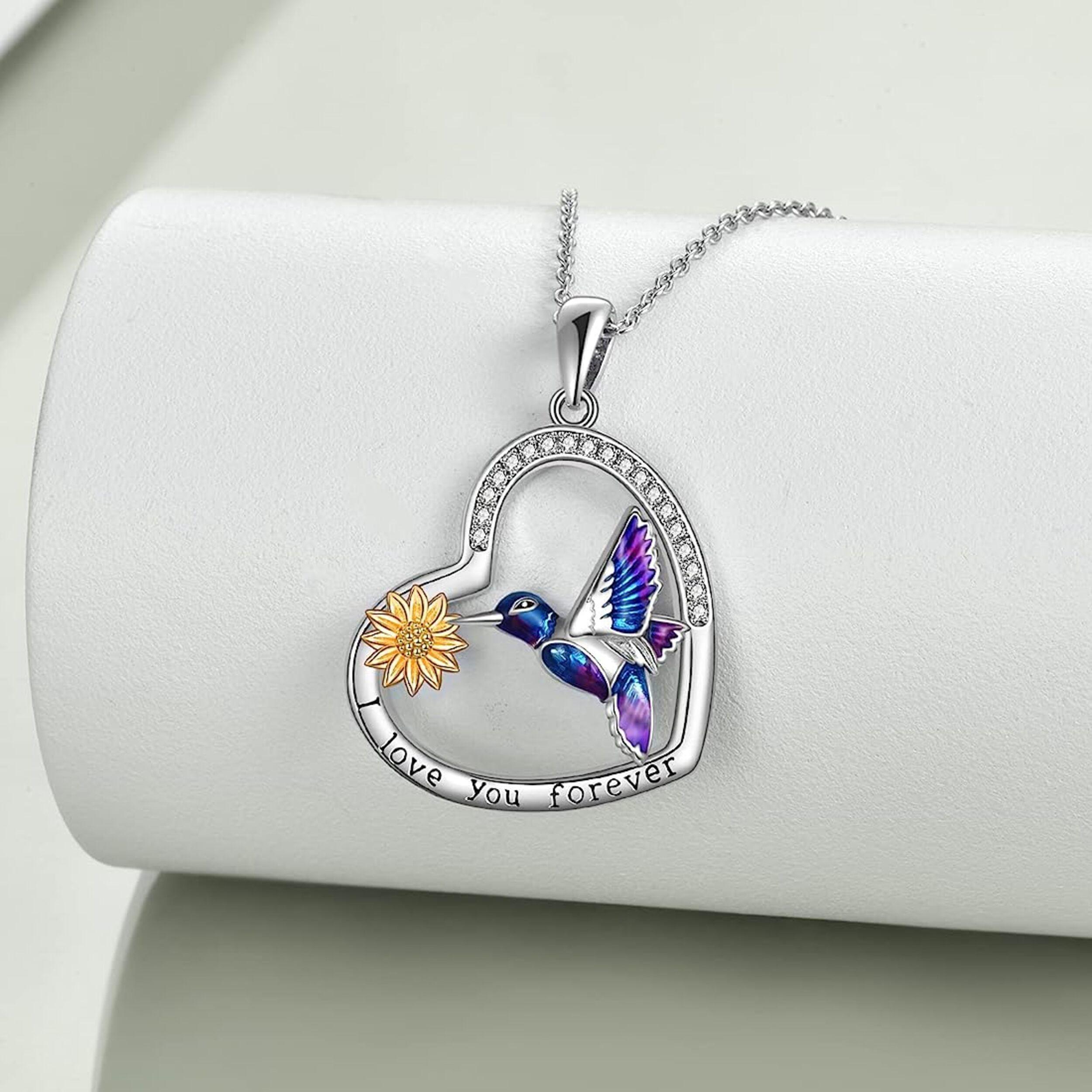 Collar Colibrí Girasol Plata 925-2