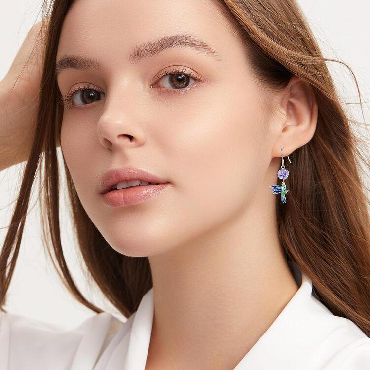 Aros Colibrí Multicolor Plata 925-3