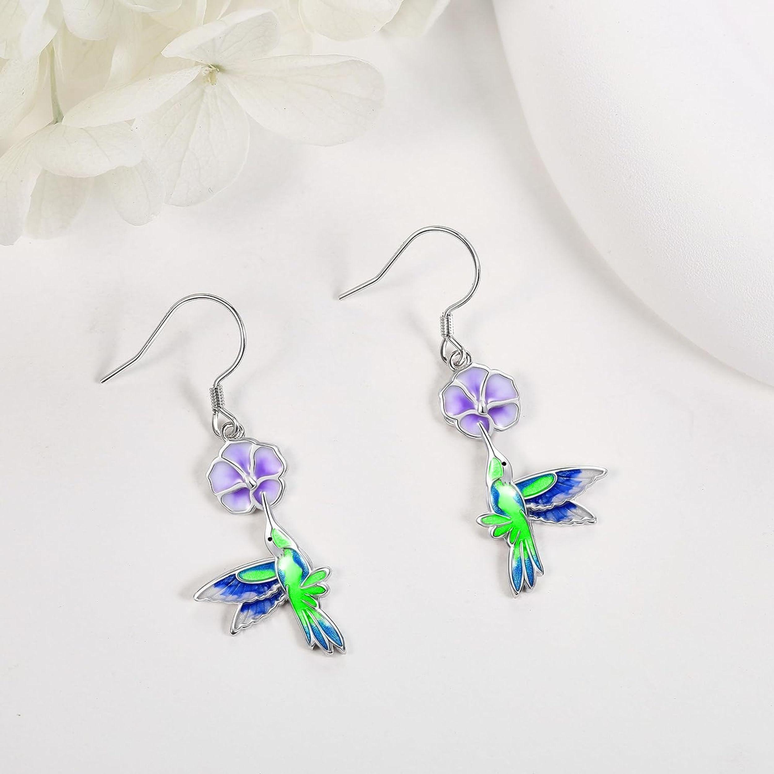 Aros Colibrí Multicolor Plata 925-2