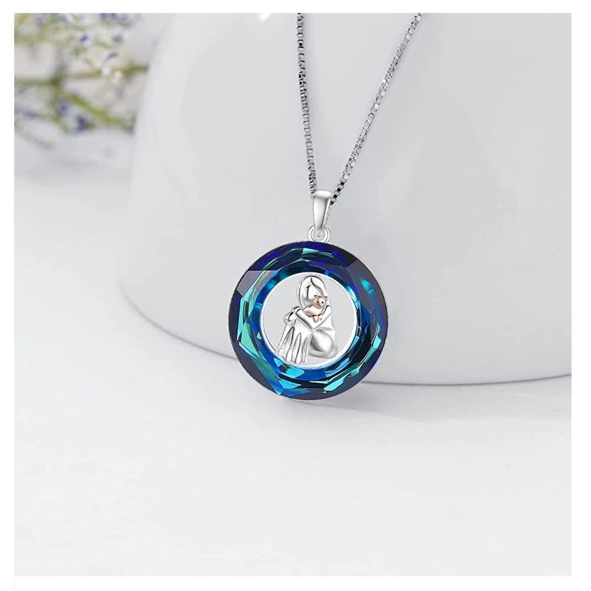 Collar Plata 925 Mujer Gato Cristal-2