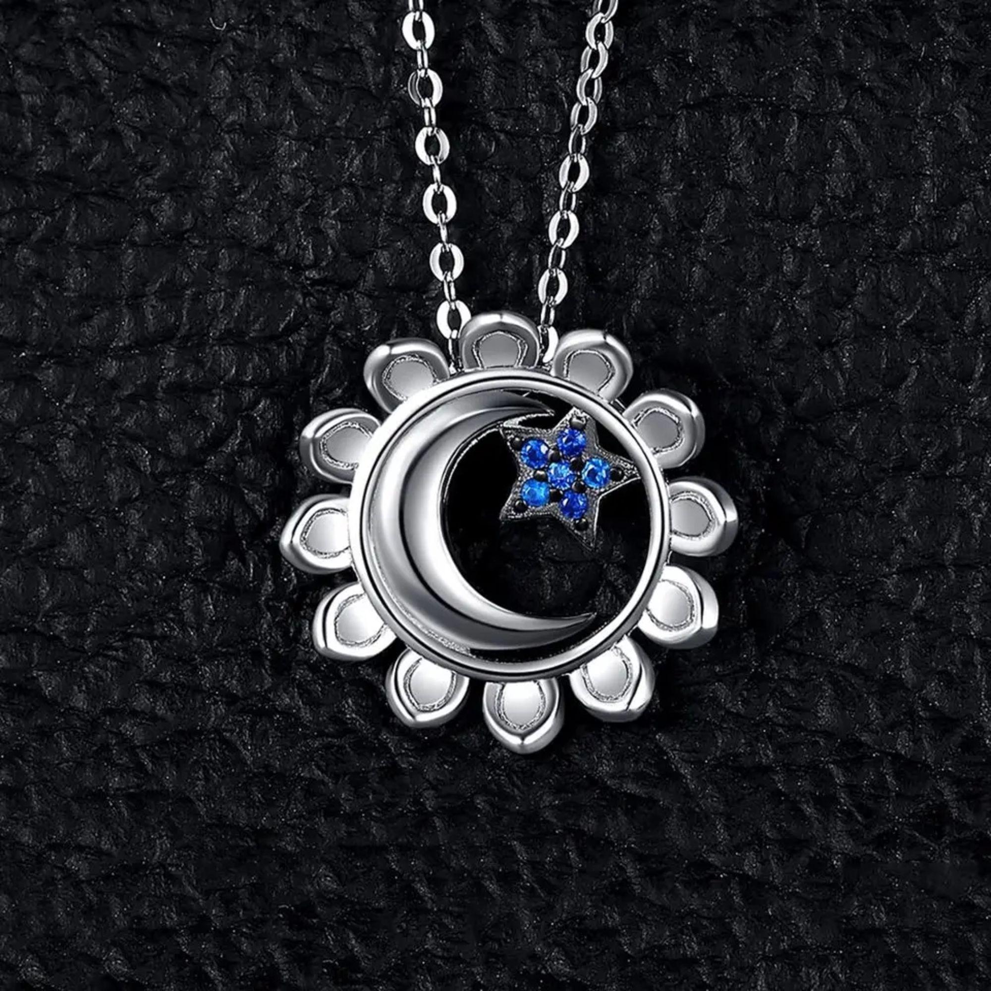 Collar Sol Luna Plata 925-3