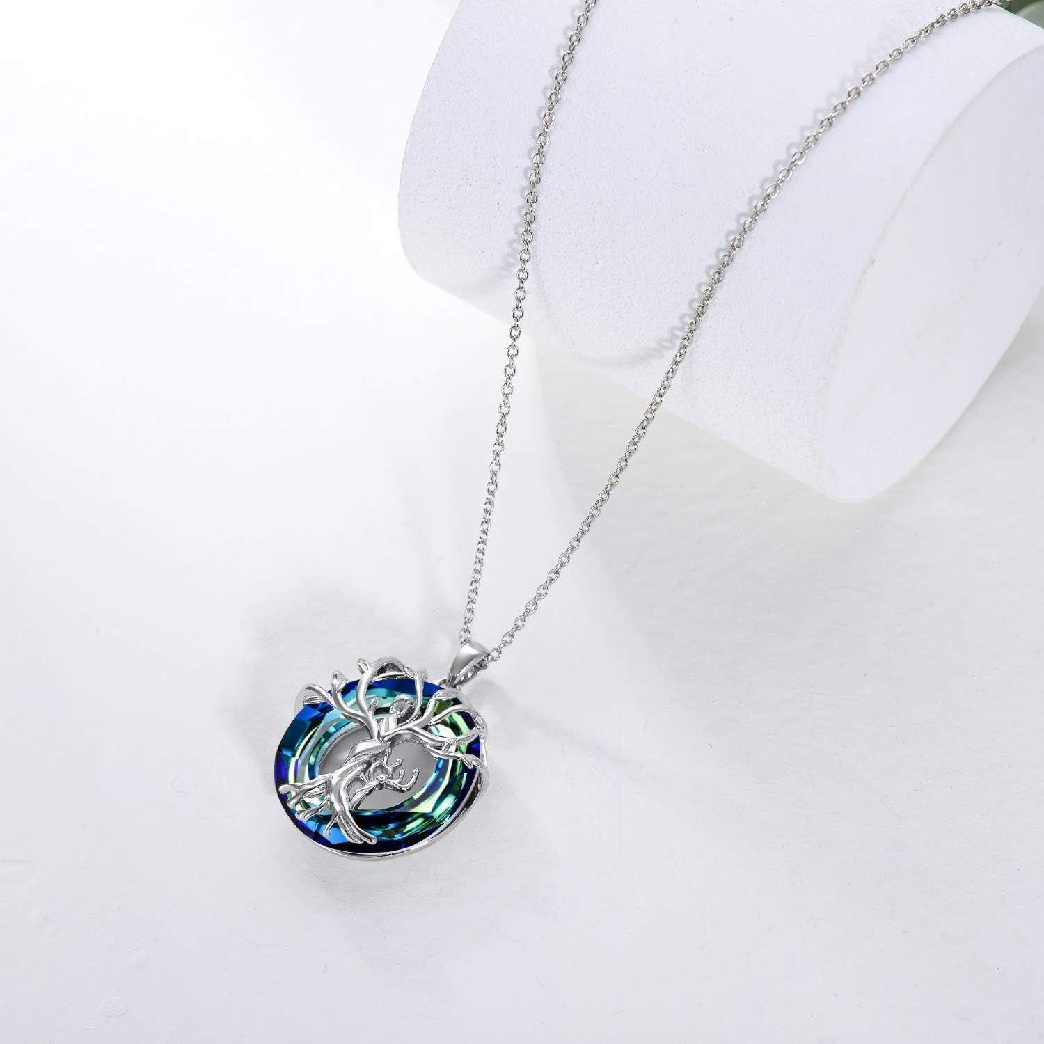 Collar mamá hijo cristal plata 925-2