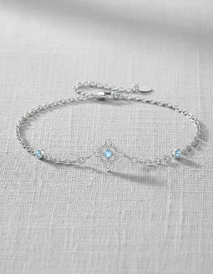 Pulsera Plata 925 nudo de bruja piedra luna-4