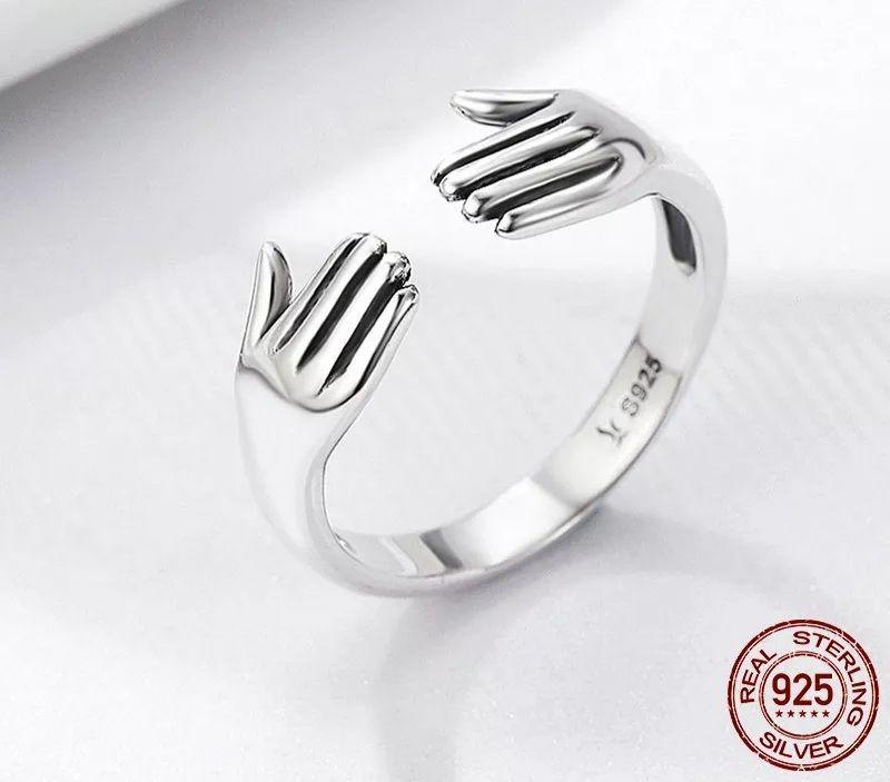 Anillo Abrazo Ajustable Plata 925-2