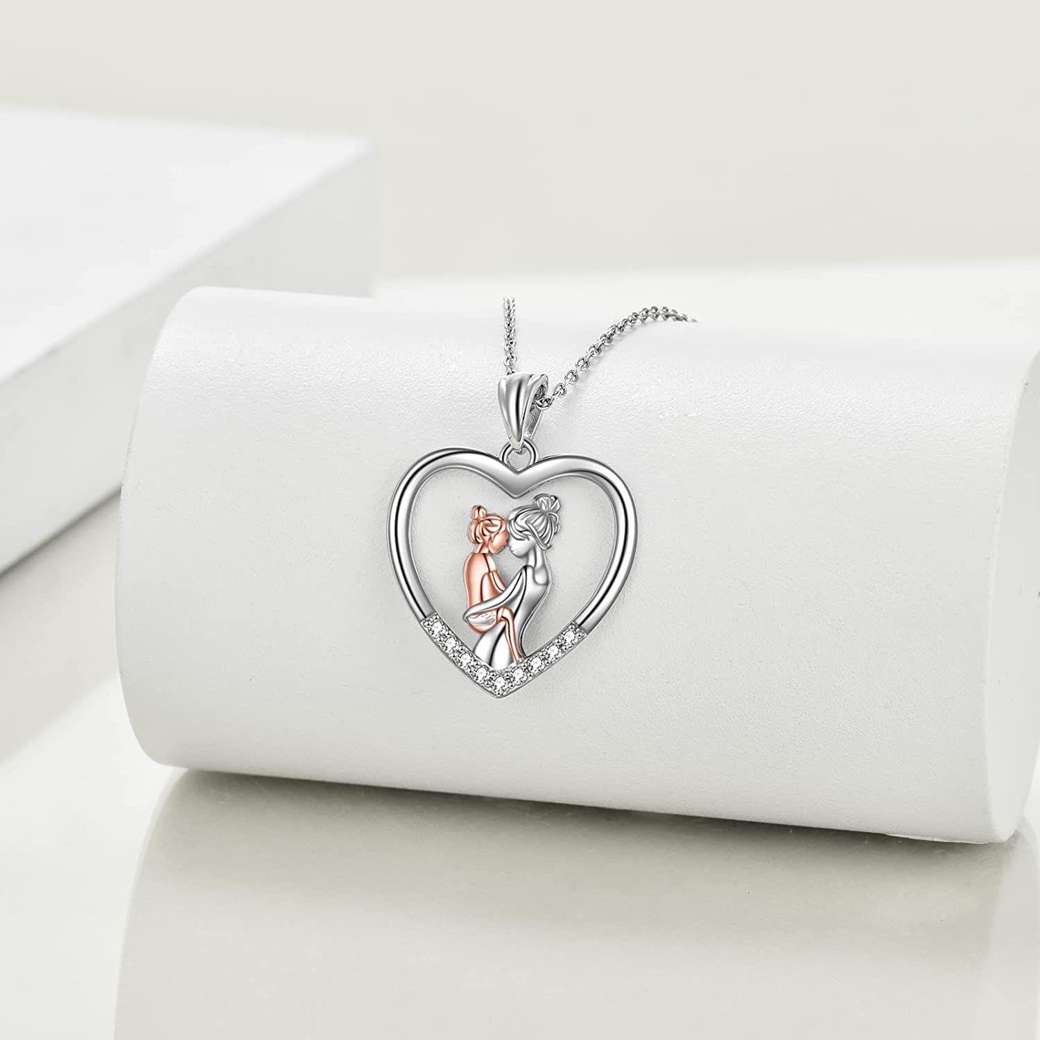 Collar Mamá Hija Plata s925-2