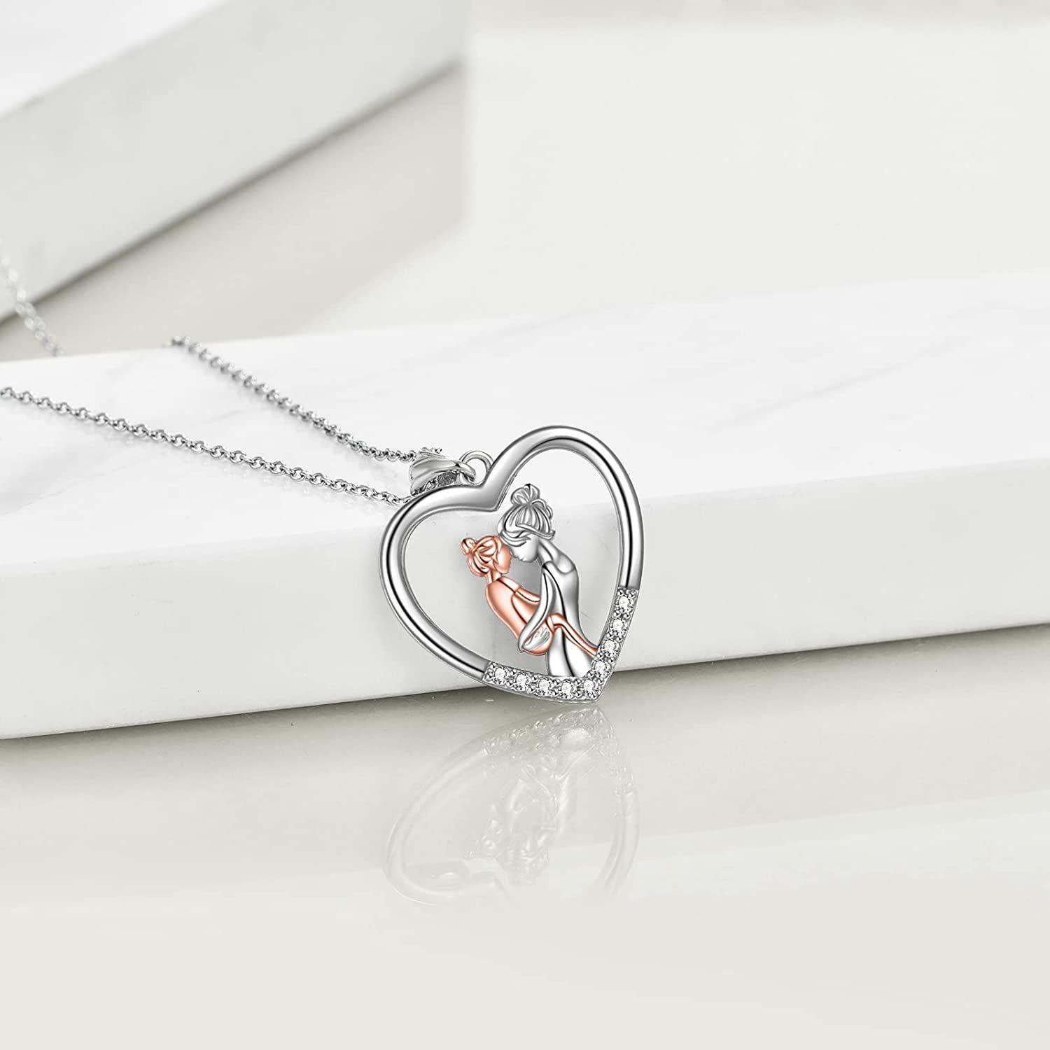 Collar Mamá Hija Plata s925-1