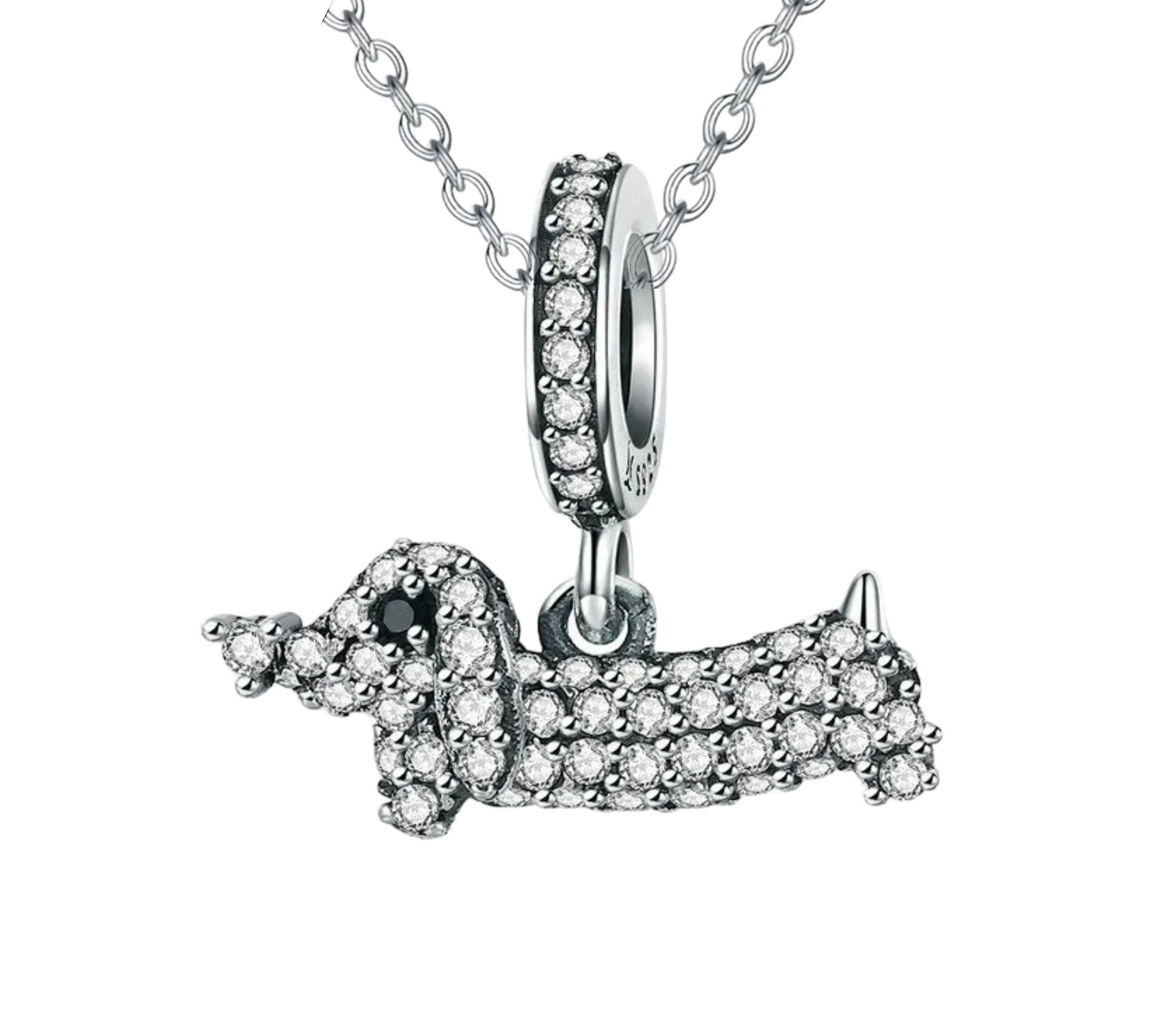 Collar Perro Salchicha teckel Dachshund Plata 925-0