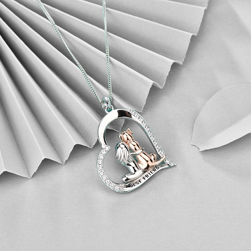 Collar Plata 925 Perro Mujer Amigos-2
