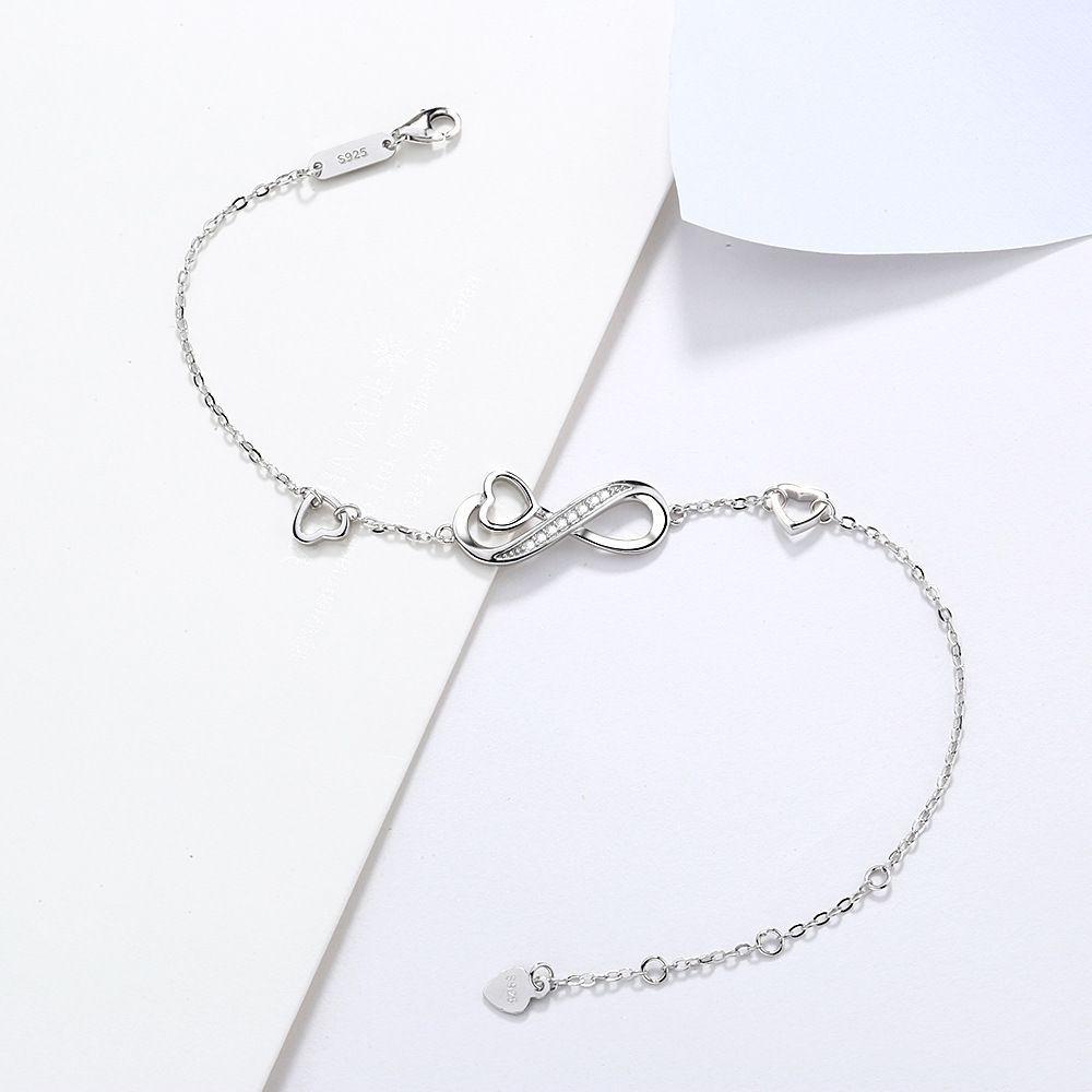 Pulsera Infinito Corazón moda  Plata 925-2