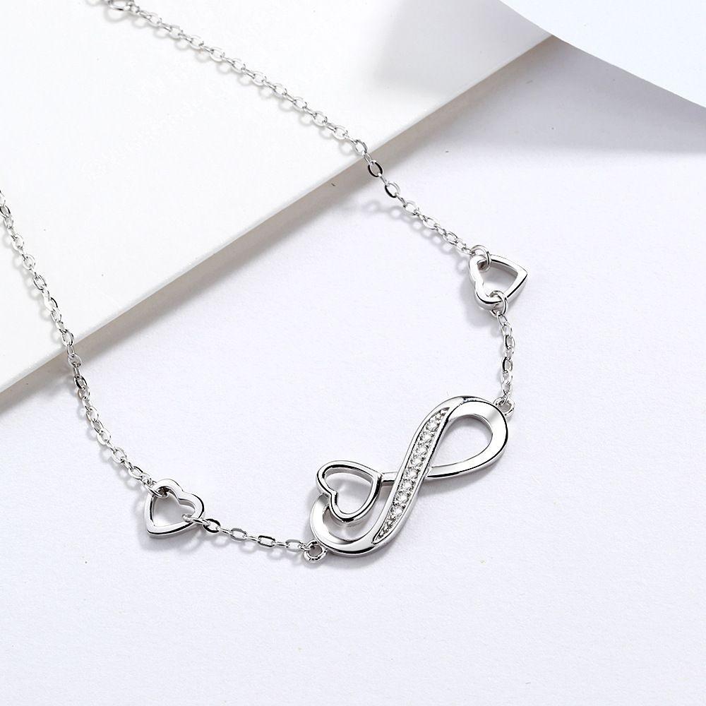 Pulsera Infinito Corazón moda  Plata 925-4