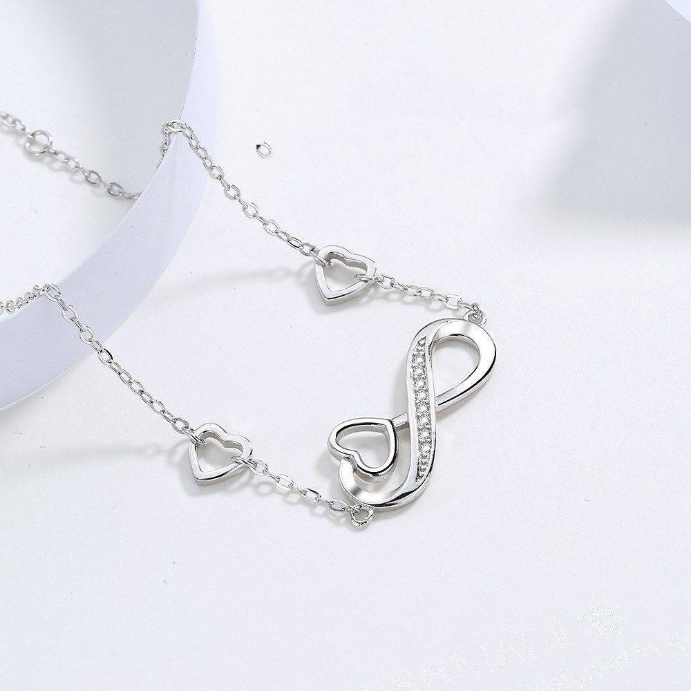 Pulsera Infinito Corazón moda  Plata 925-1