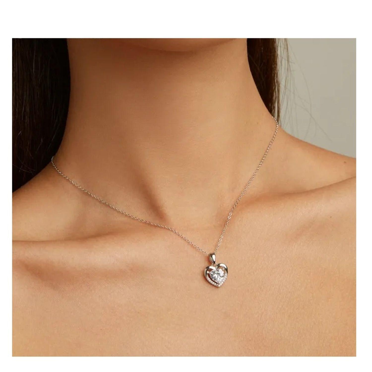 Collar Corazón Plata 925 Joya Elegante-3