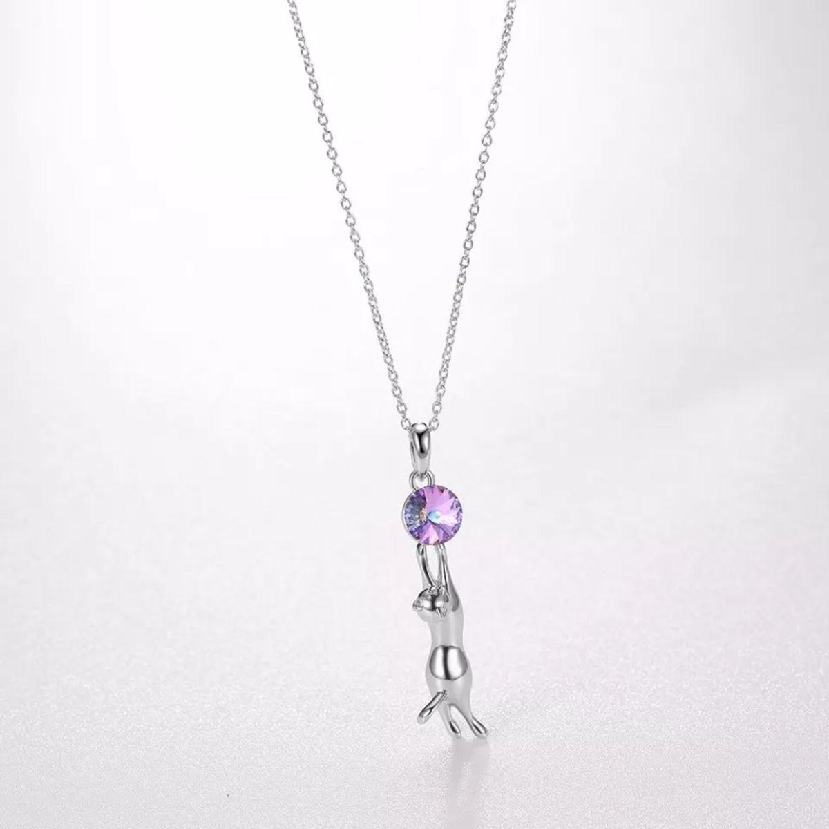 Collar Gato Tornasol Plata 925-2