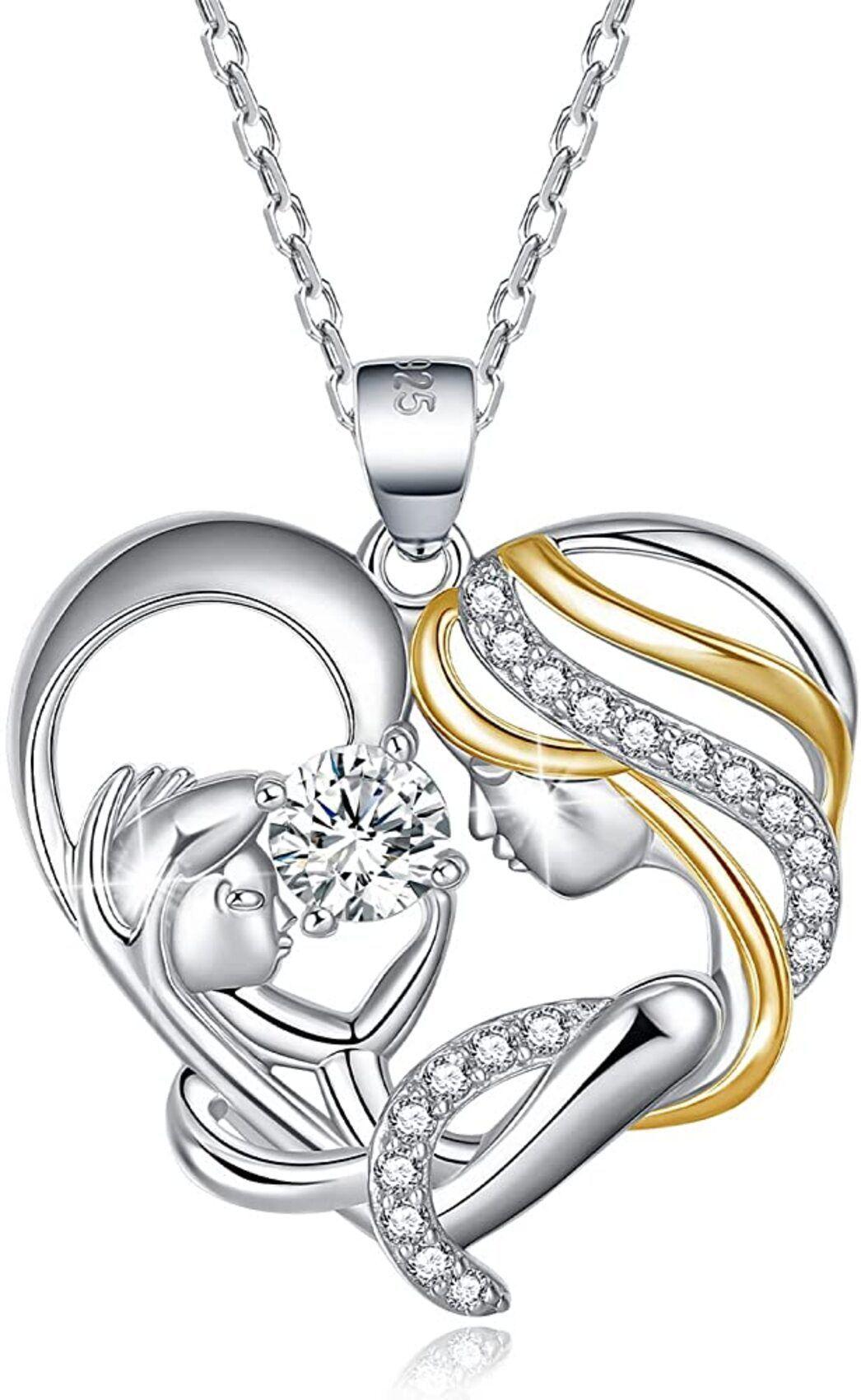 Collar Mamá y Bebé Plata 925-0