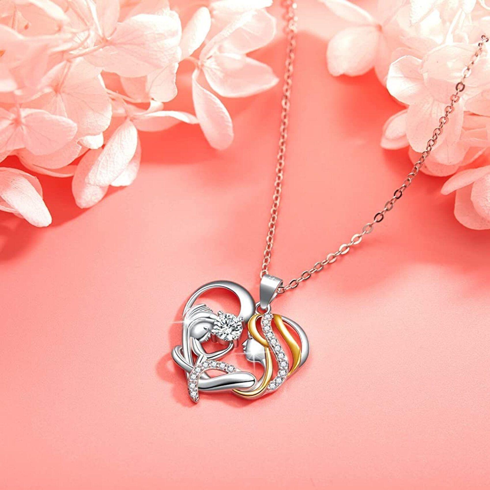 Collar Mamá y Bebé Plata 925-1