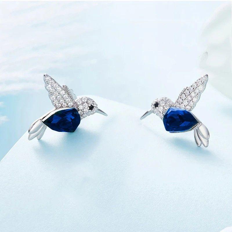 Aros Colibrí Plata 925 Elegante-2