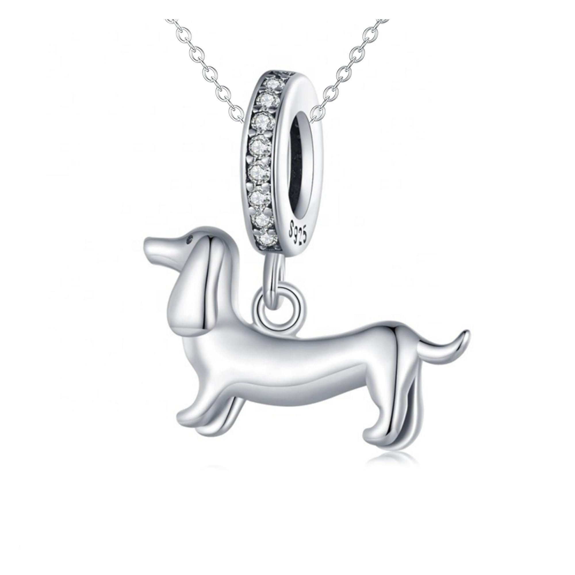 Collar Perro Salchicha Dachshund Plata 925-0