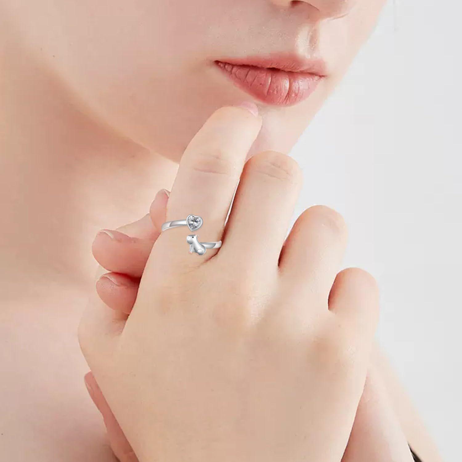 Anillo capibara ajustable plata 925-3