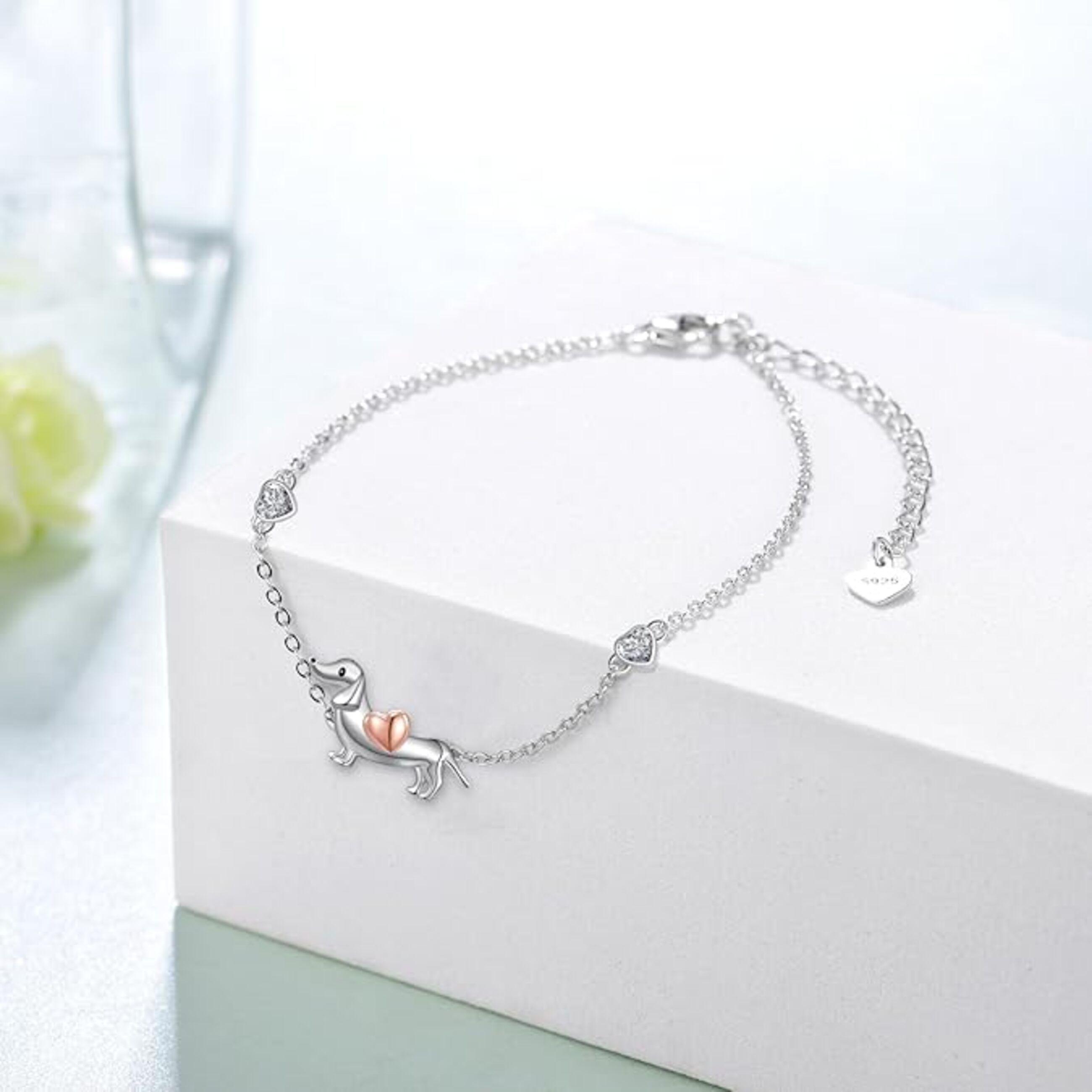 Pulsera Perro Salchicha Dachshund Plata 925 Mujer Joya-2
