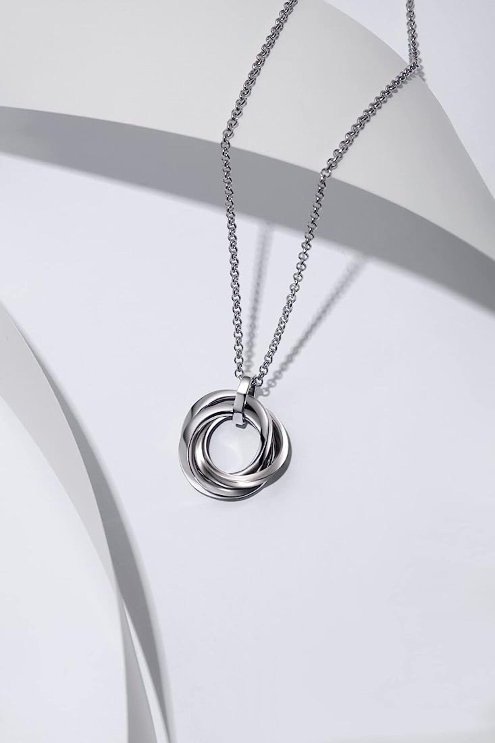 Collar Argollas Pareja Plata 925-2