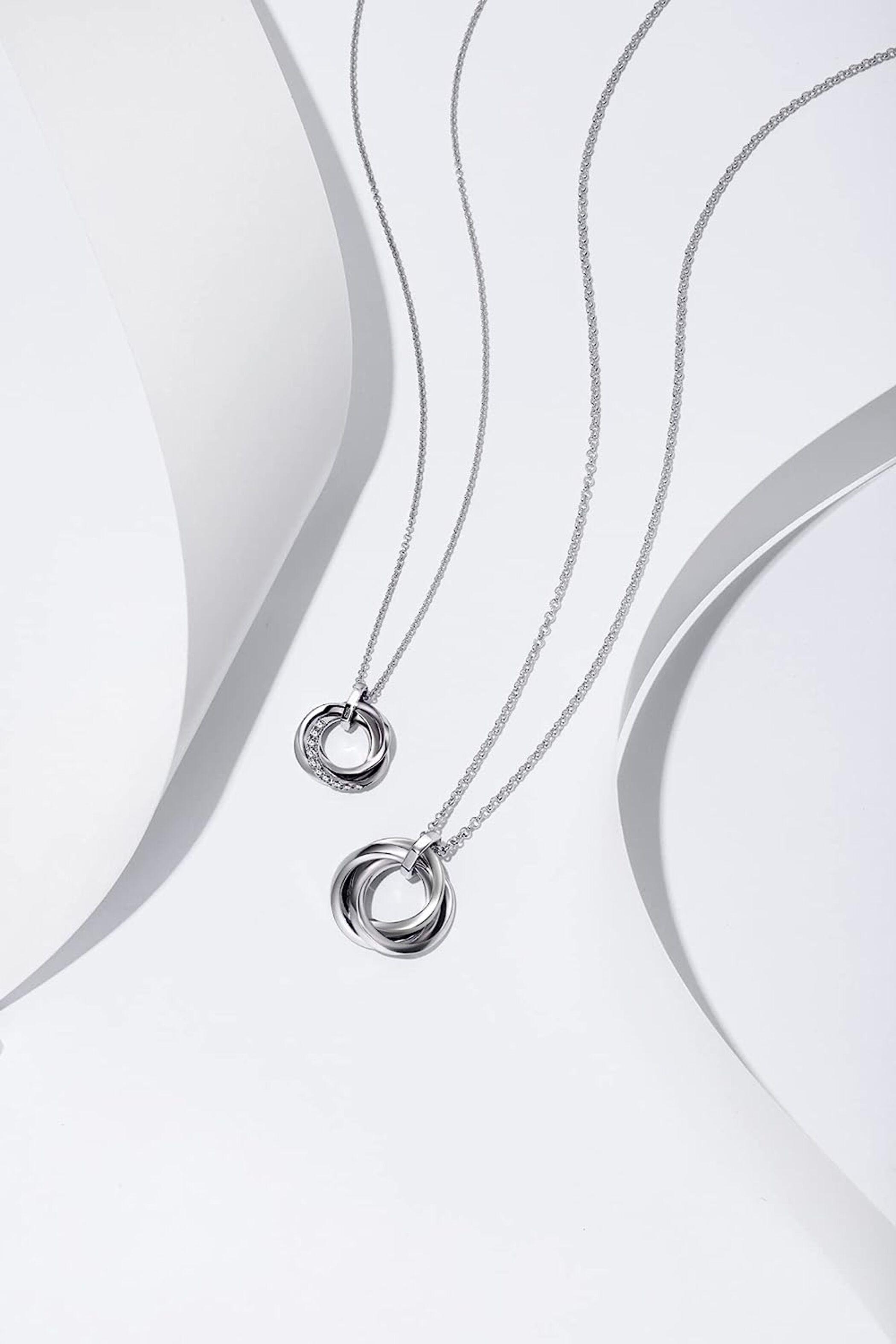 Collar Argollas Pareja Plata 925-3