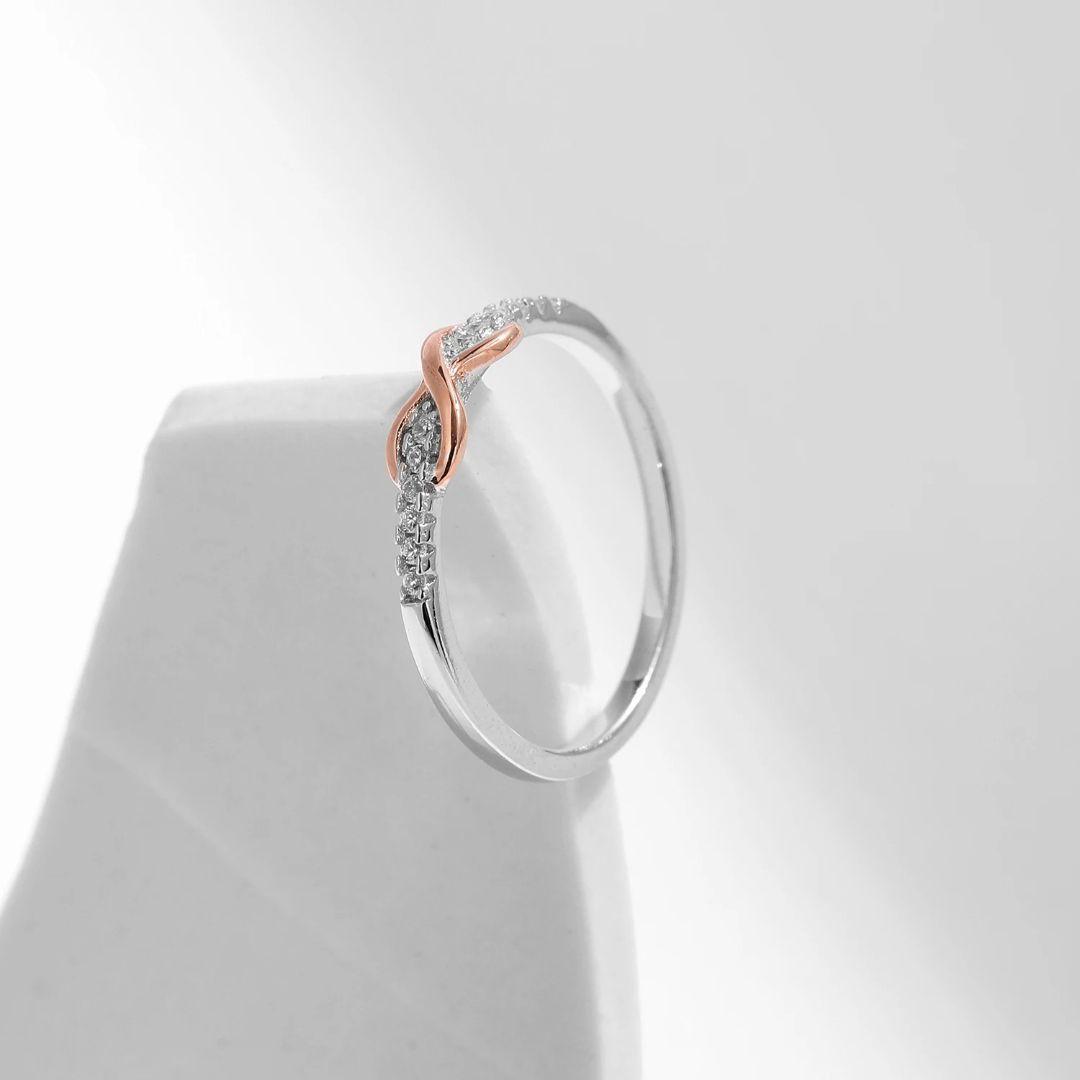 Anillo plata 925 infinito ajustable elegante oro rosa-2