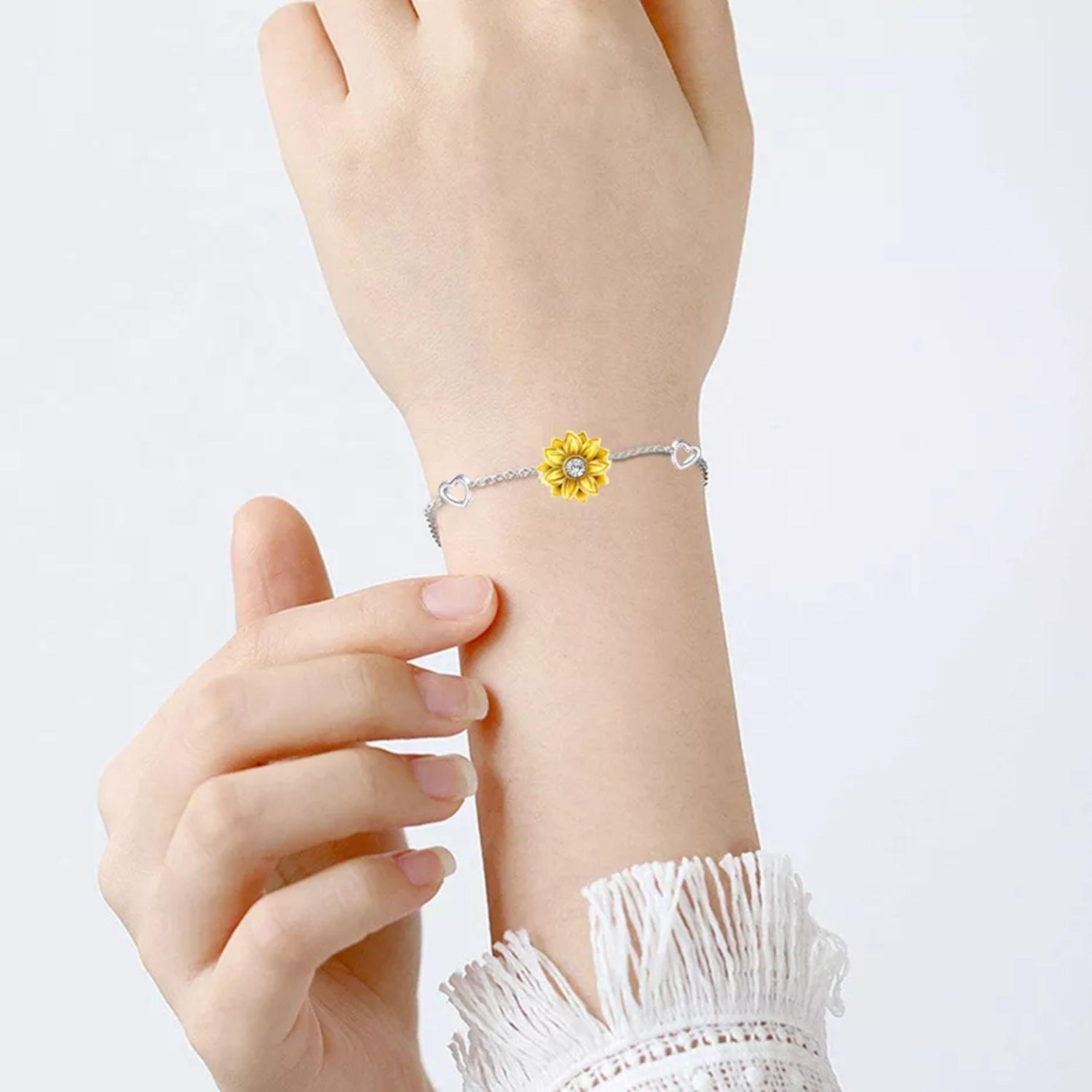 Pulsera Girasol Plata 925 Moda-2