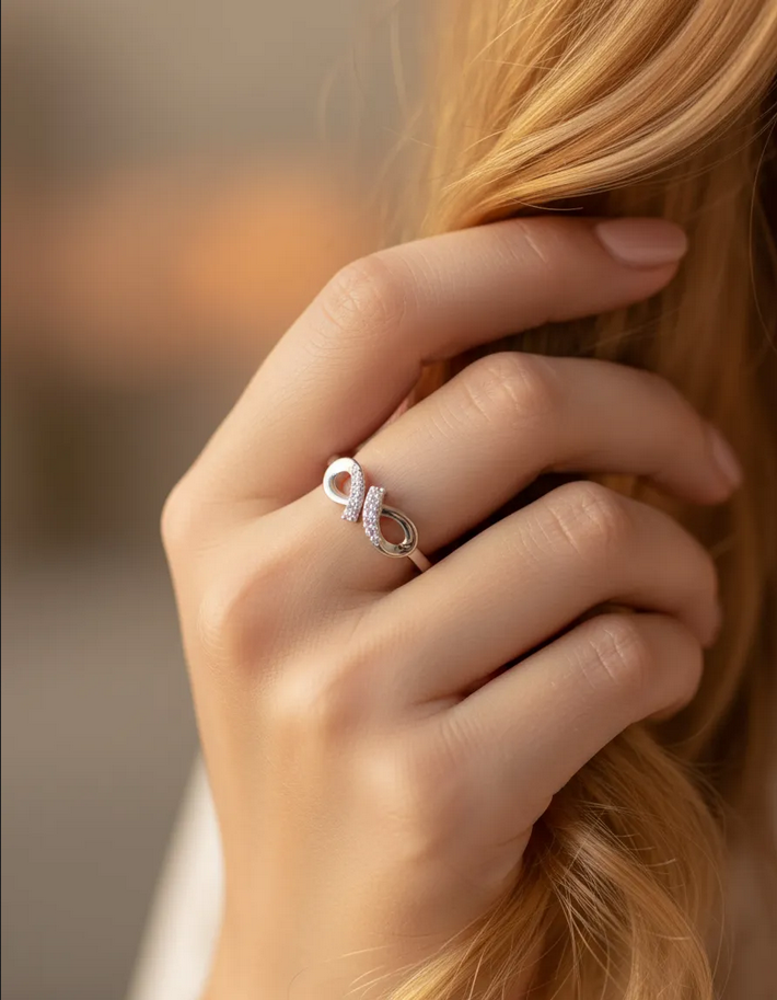 Anillo plata 925 ajustable infinito joya mujer-5
