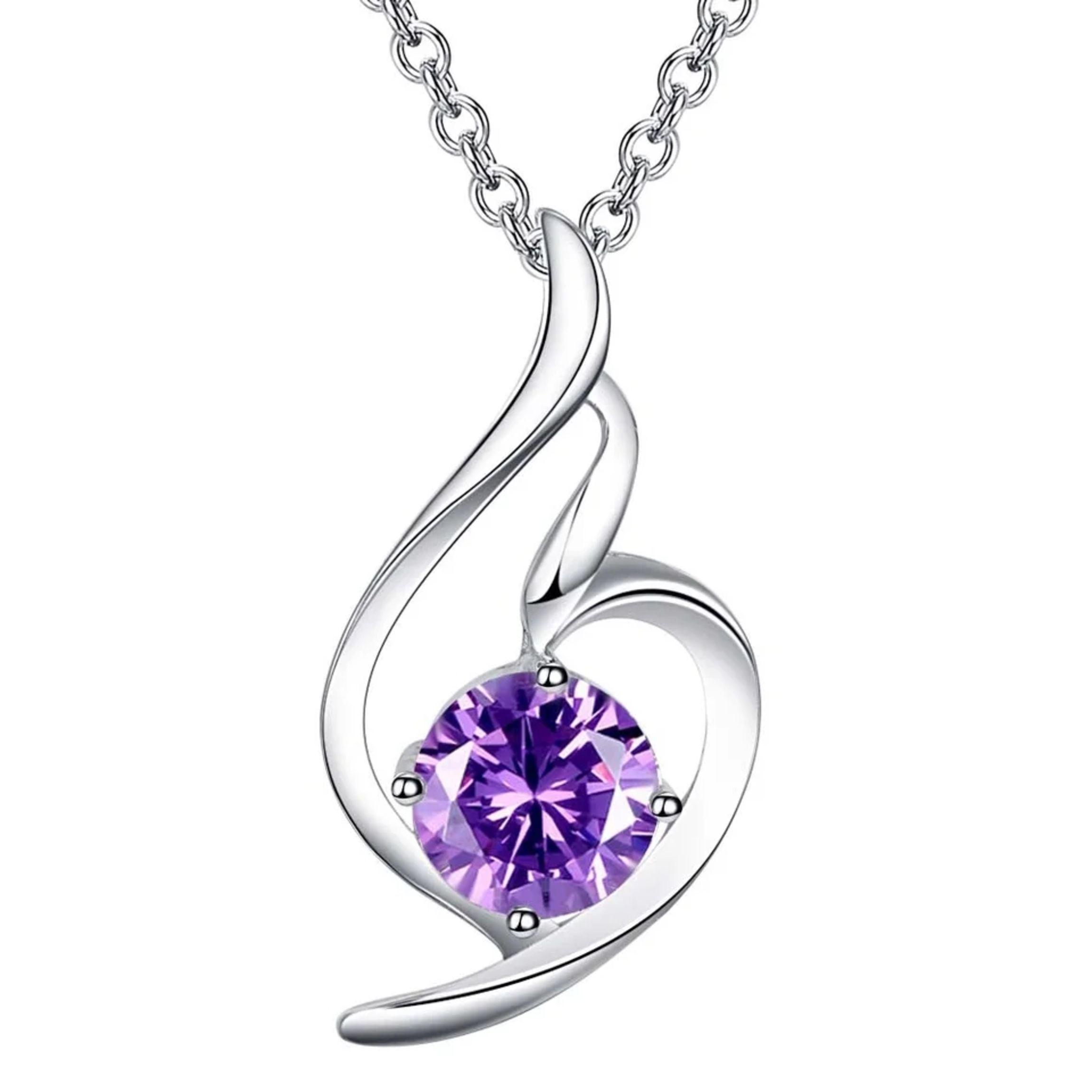 Collar Amatista Elegante Plata 925-0