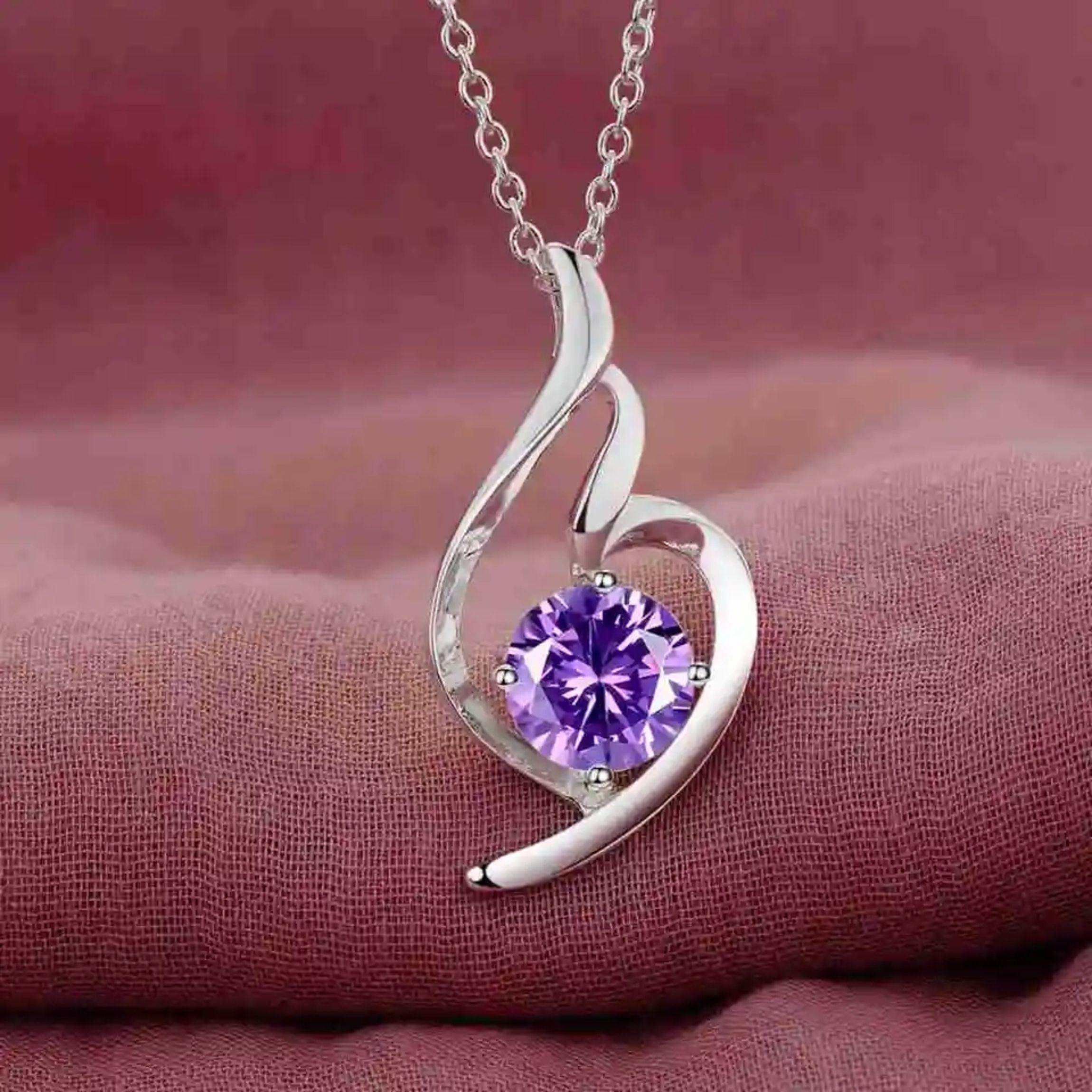 Collar Amatista Elegante Plata 925-2