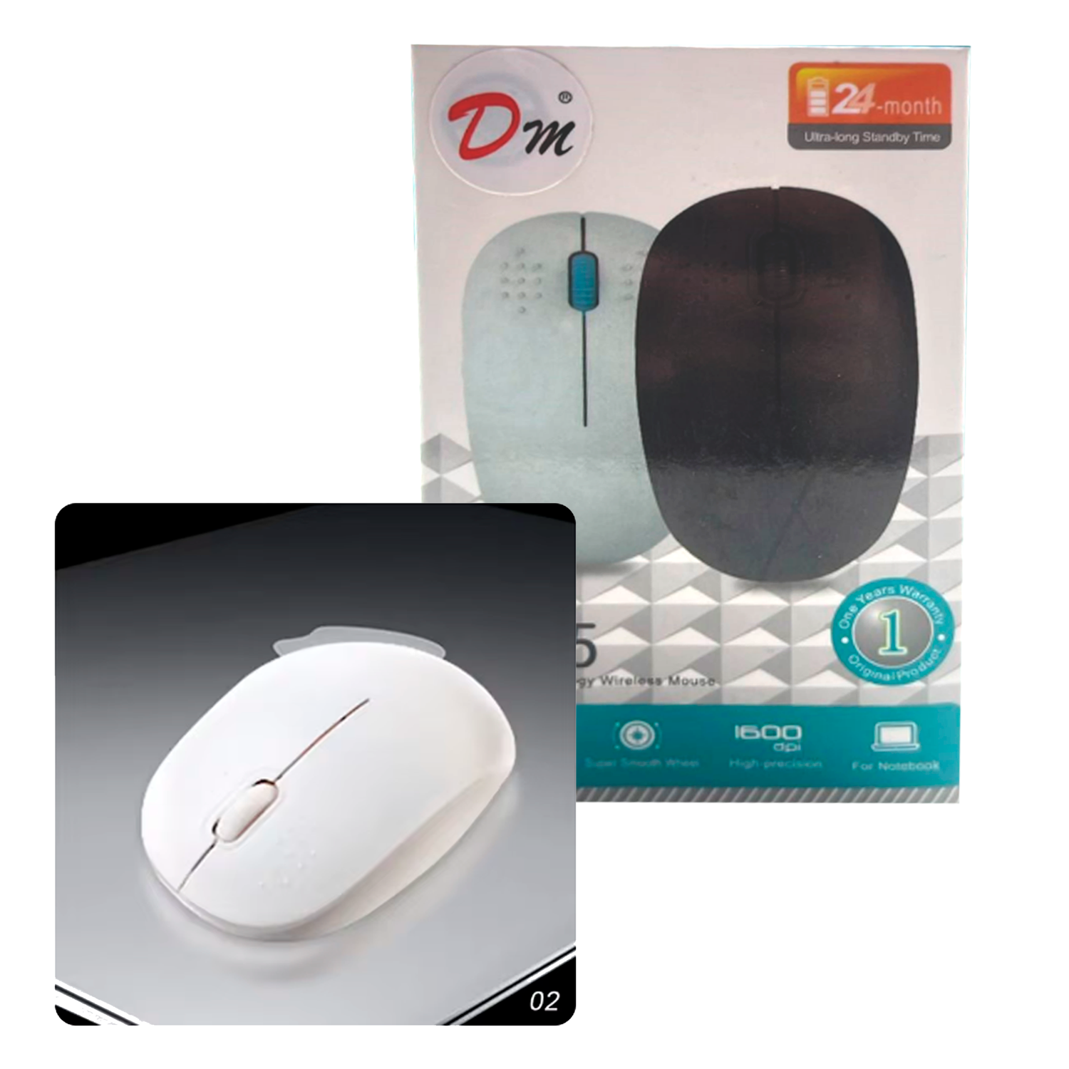 MOUSE INALAMBRICO DM M05 BLANCO-2
