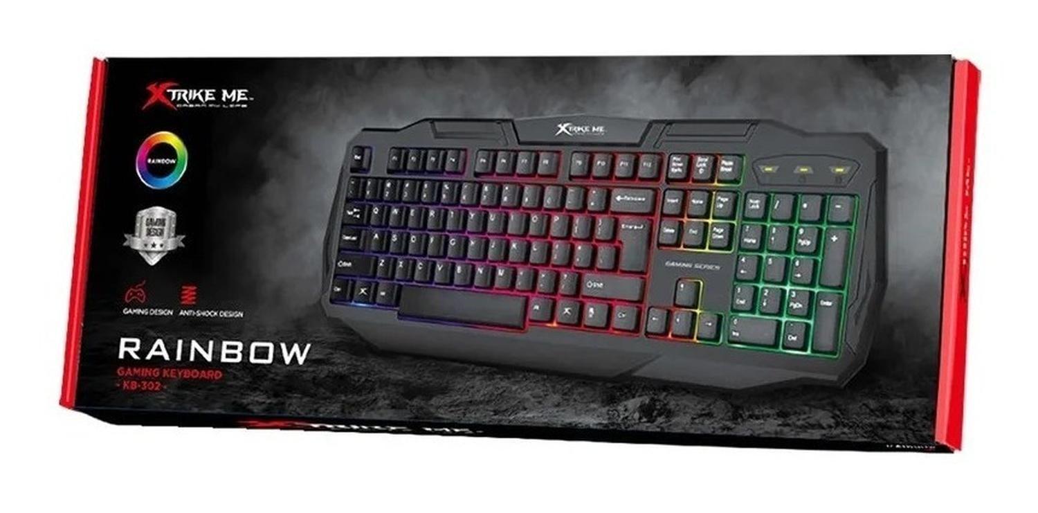 Teclado Gamer Rgb Rainbow Xtrikeme Kb-302-2