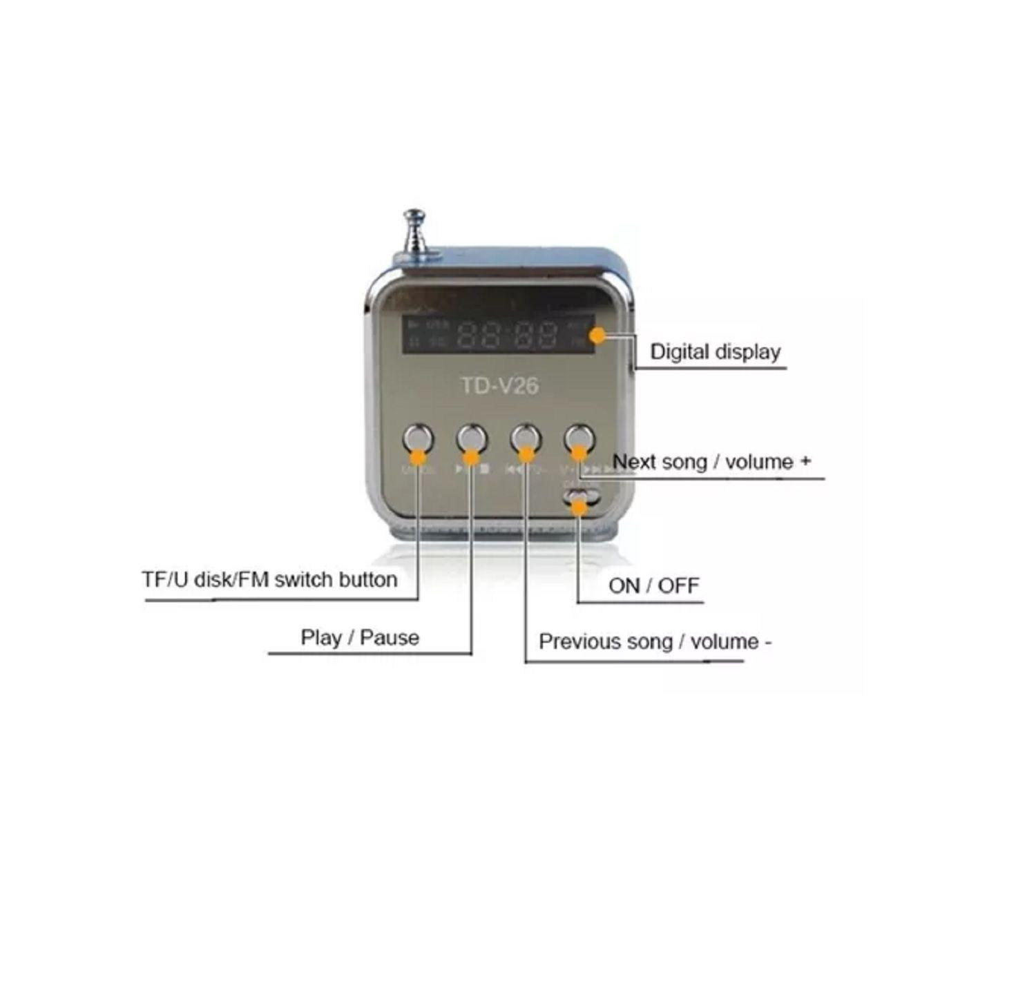 Parlante Dm Pantalla Td V26 Fm Usb Plug-2