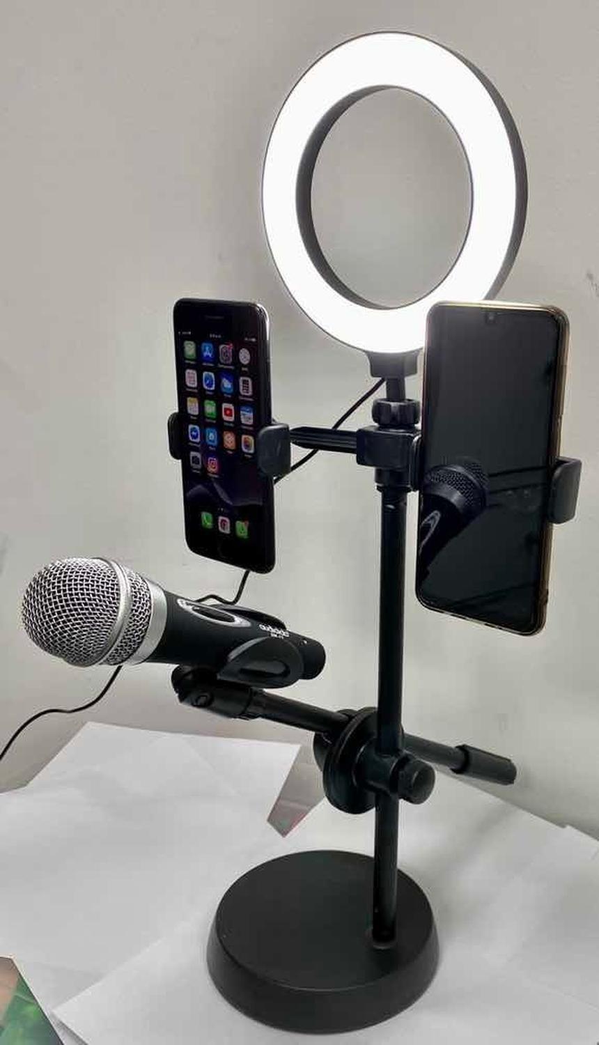 Aro De Luz 16 Cm Led Soporte 2 Celulares 1 Mic 3 Tonos Excel-2