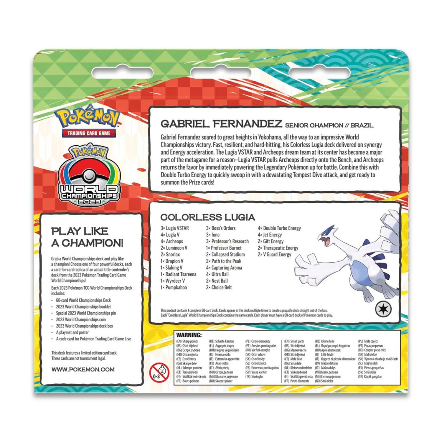 POKEMON DECK CHAMPION LUGIA COLORLESS 2023	-2