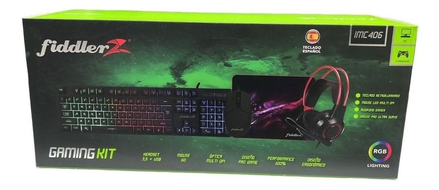 Kit Gamer 4 En 1 Teclado Mouse Audifono Pad Español Fiddler-2